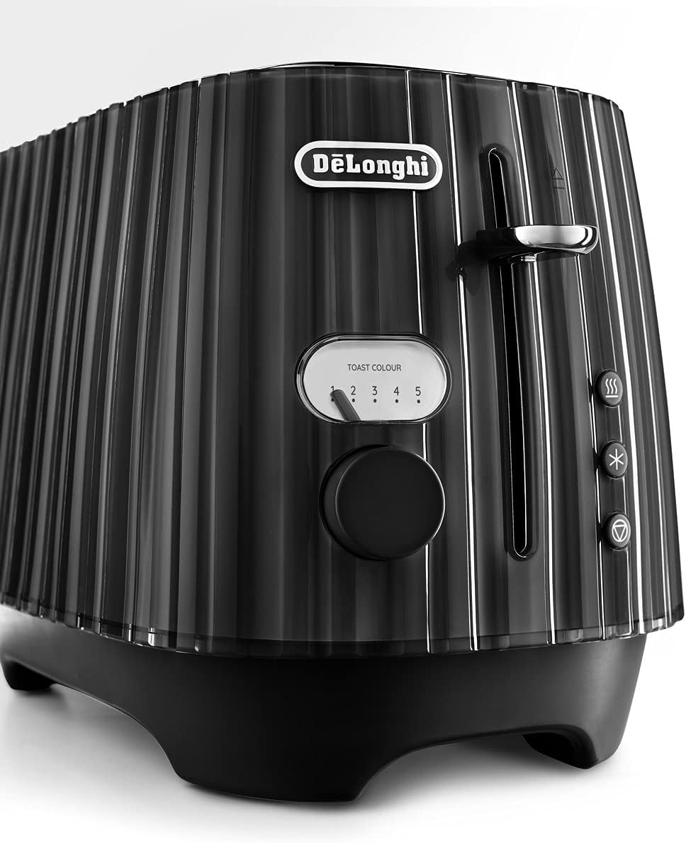 De'Longhi Ballerina Toaster, 2 Slot Toaster, Reheat, 5 Browning Settings, Defrost and Cancel Functions, Pull Crumb Tray, CTD2003.BK, 900W, Black - Green image number 2