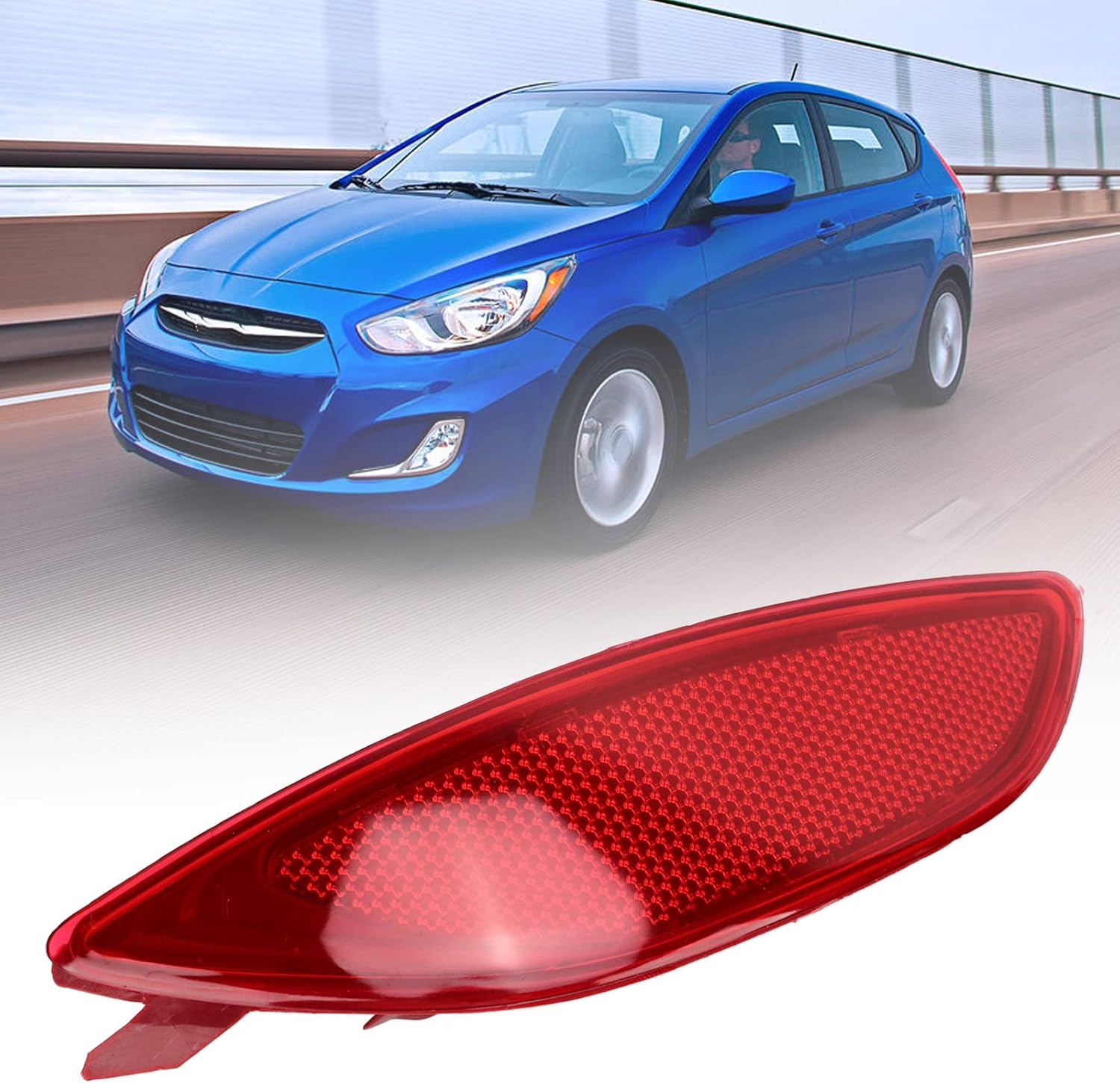 Rear Bumper Reflector Red Warning Rainproof Shock Proof Replacement for Accent LE SE (Left: 924051R000) image number 2