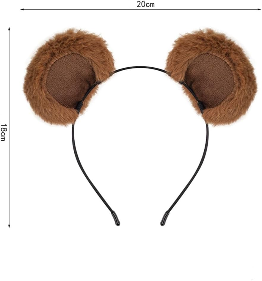 Cute Movable Plush Bear Ears Headband, Soft Makeup Headband, for Adults and Kids - Ideal for Halloween, Cosplay Parties and Daily Use