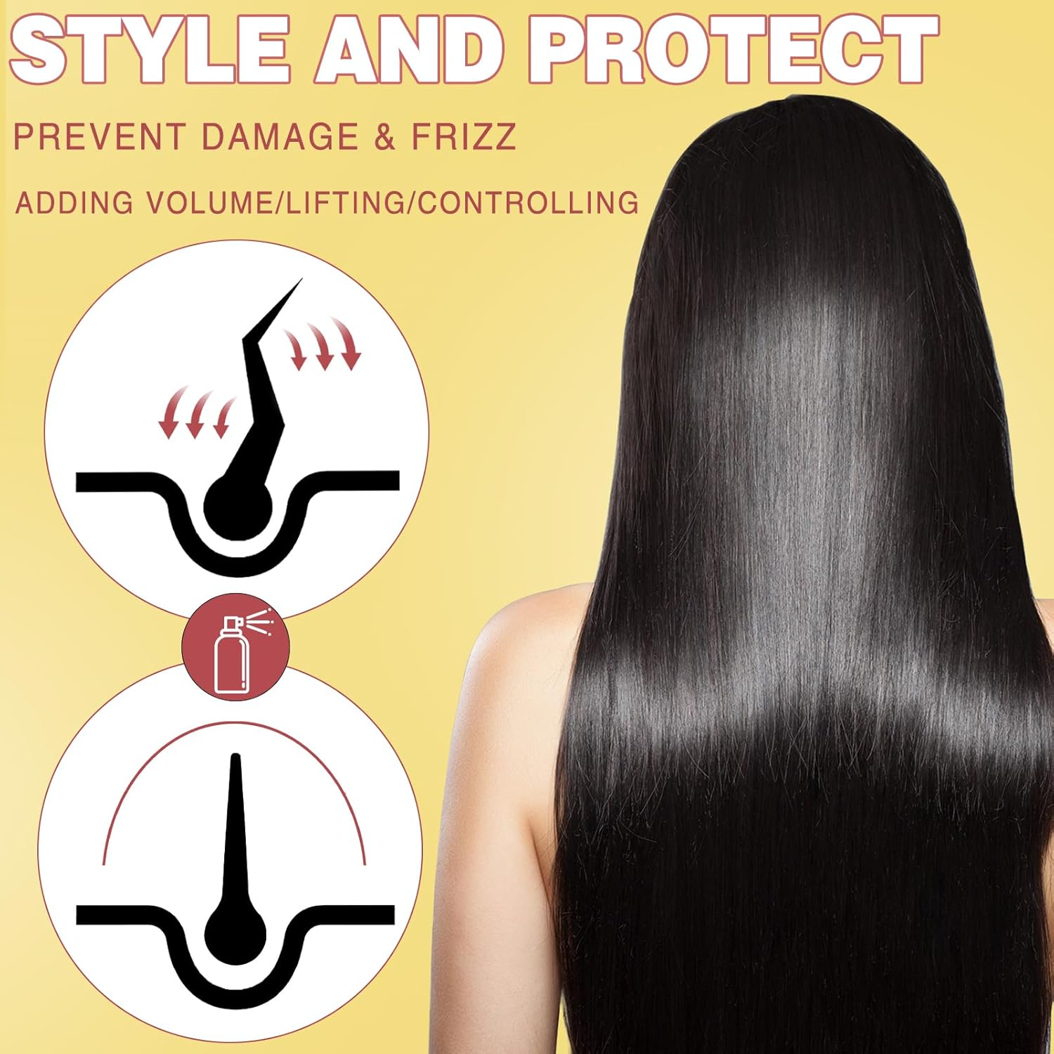 2 X Coconut Heat Protection Spray Thermal Protection for Hair Travel Size Paraben and Dye Free Treatment image number 2