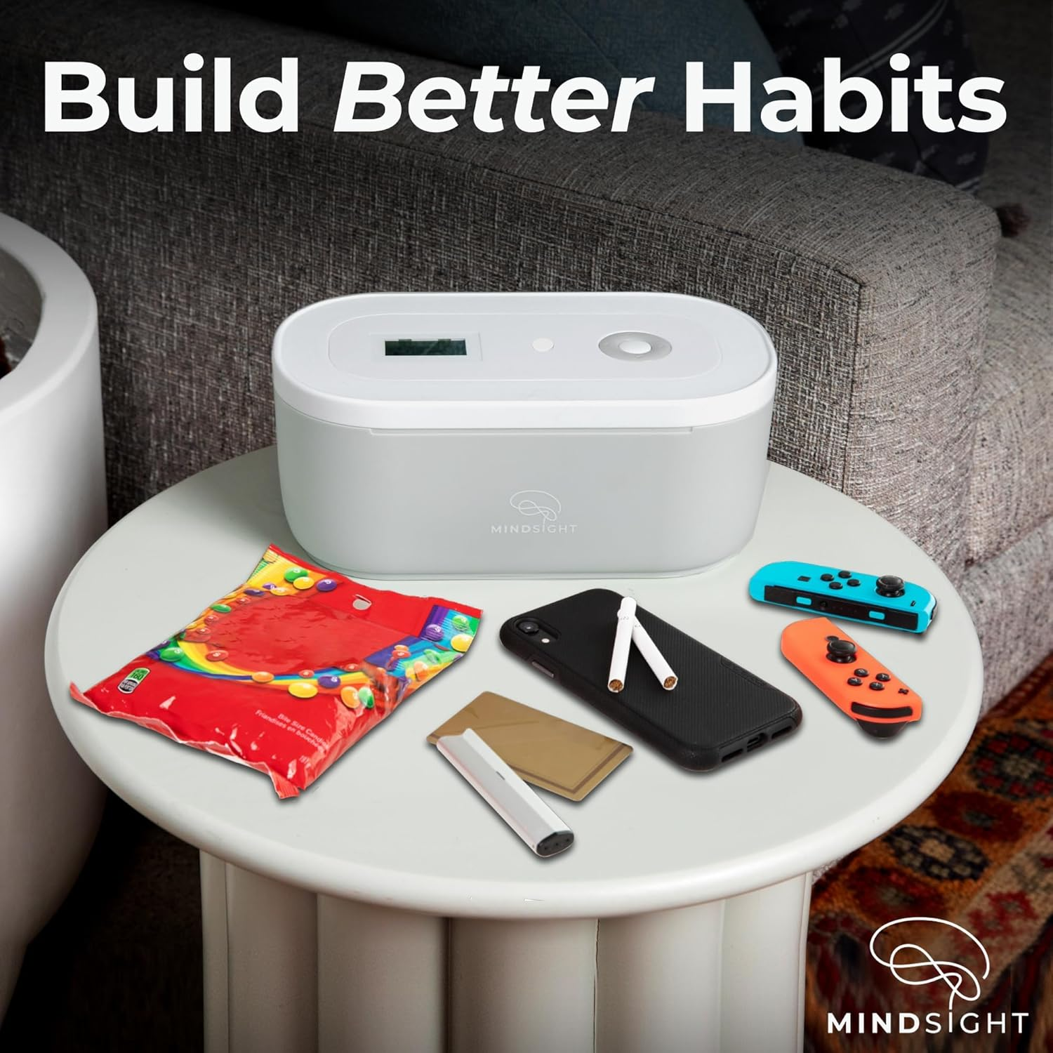 Mindsight Timed Lock Box to Help Detach from Phone, Video Games, Snacks & Cravings | Out of Sight Out of Mind | Simple Mindfulness Tool to Live in the Moment | Stress & Anxiety Relief | Teens/Adults - Wood Grain Look image number 3