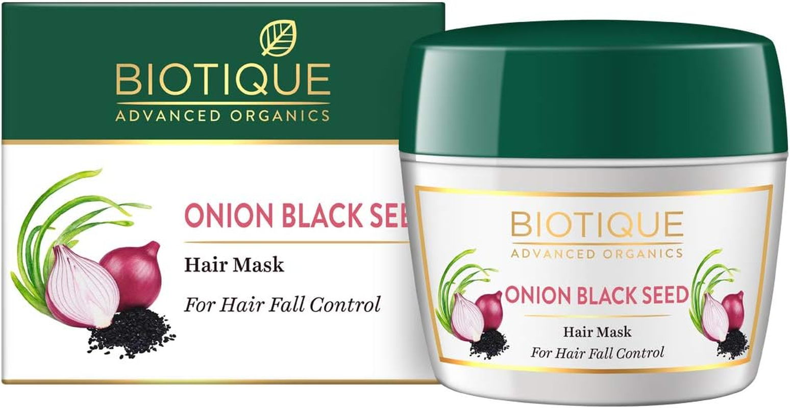 Biotique Onion Black Seed Hair Mask, Ideal for Hair Fall Control, 175G | Hair Nourishment, Hairfall Control image number 3