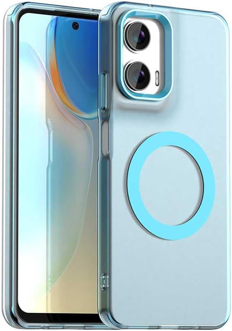Compatible with Motorola Moto G35 5G Drop Protection Magnetic Charging Phone Case Cover Blue image number 3