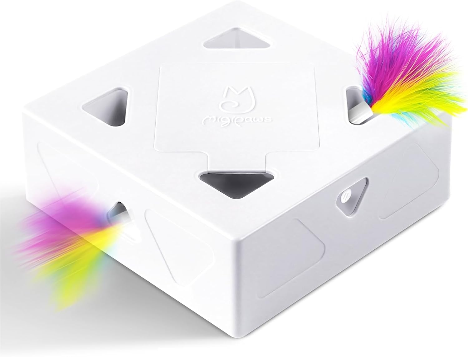 Migipaws Cat Toys, Interactive Automatic 7 Holes Mice Migibox, Ultra Fun Smart Teaser Toy for Indoor Cats, USB Rechargeable, 4 Pieces Feather Refills image number 5