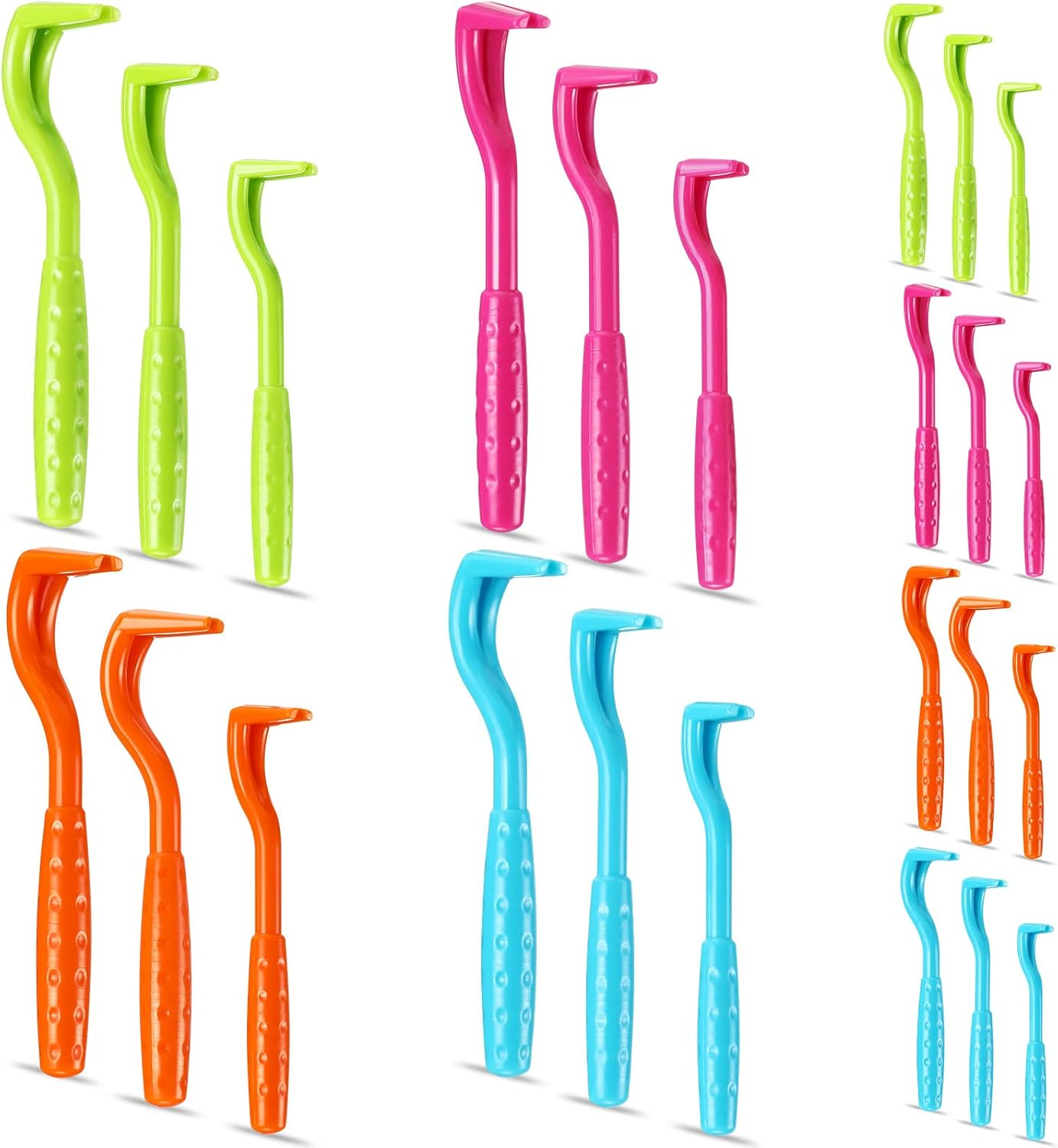 Kittmip 24 Pcs Tick Remover Plastic Tick Remover Tools Tick Puller Removal Tick Grabber for Dogs Cats Humans, 3 Sizes (Blue, Green, Orange, Rose Red)