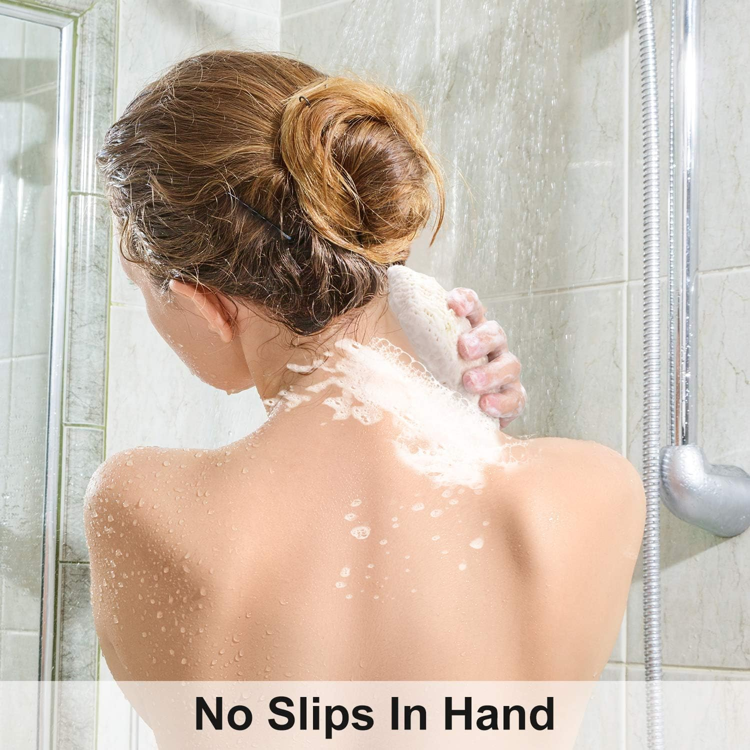 2 X Natural Soap Bags - Organic Bags Made of Sisal & Cotton - Soap Bags for Solid Shampoos & Soap Residues - for More Foam Building & Drying Soap - Natural Bag for Exfoliating and Massage image number 5