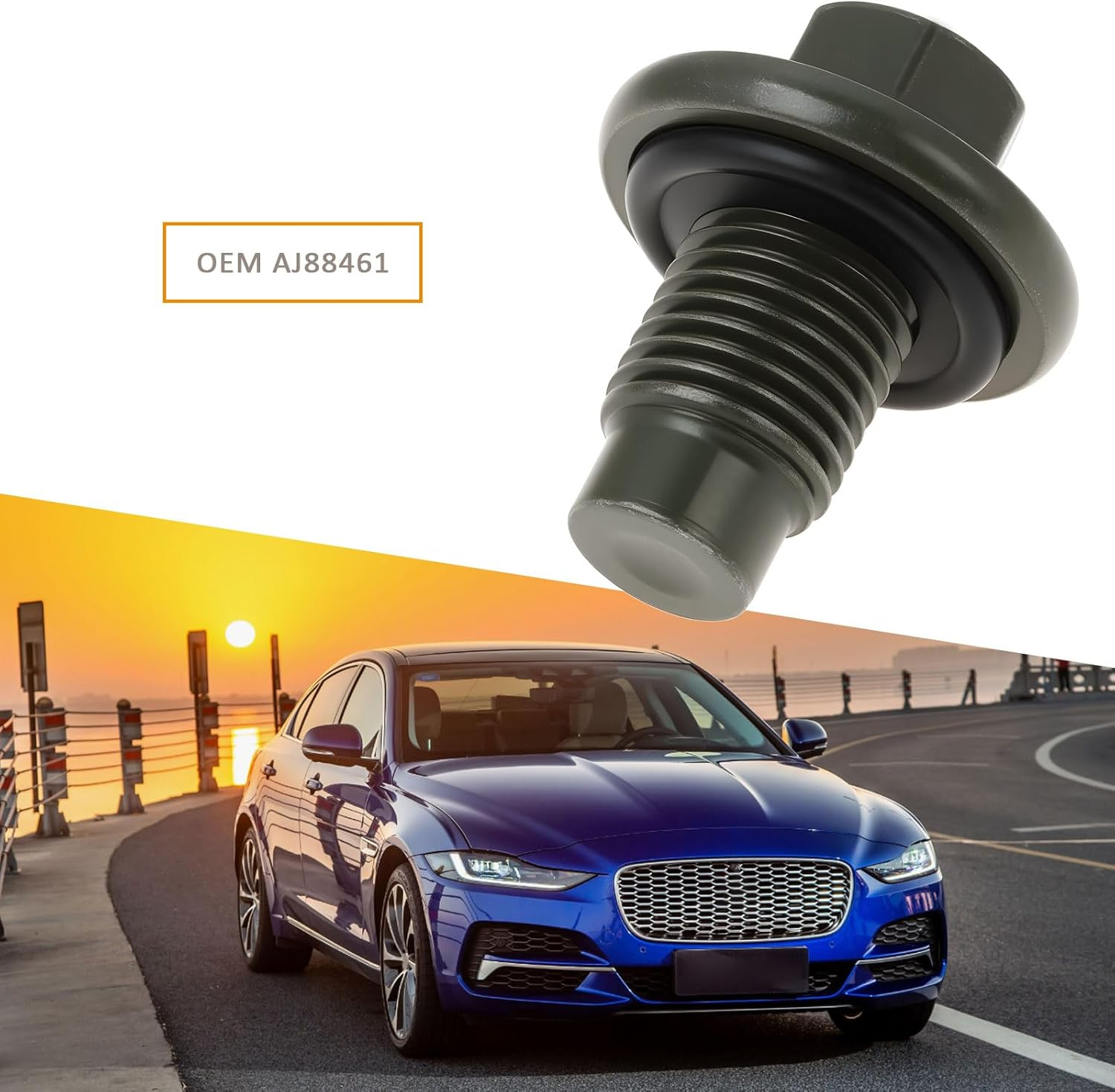 Ecsing Car Oil Sump Plug AJ88461 Compatible with Jaguar Compatible with Landrover XE XK XF 2.7 3.0L 5.0L