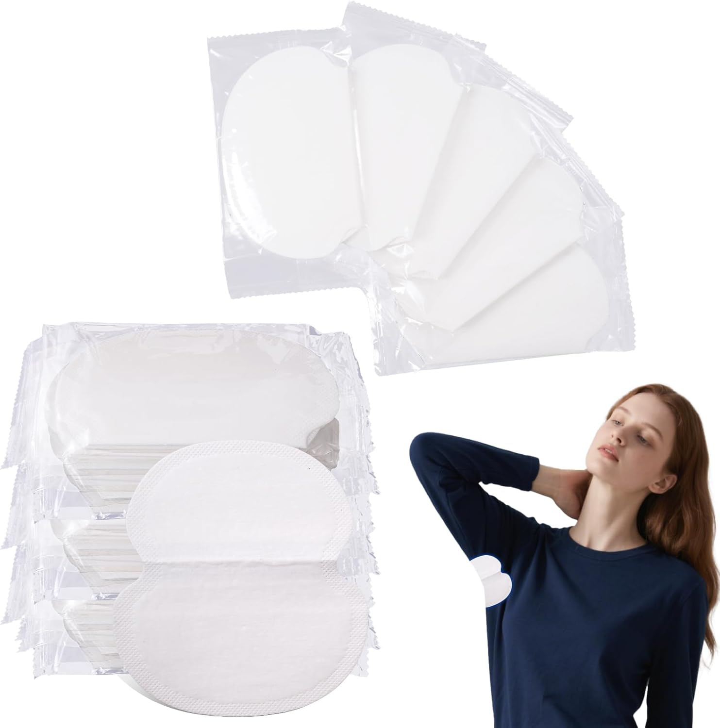 100Pcs Armpit Sweat Pads for Women Men Underarm Sweat Pads Disposable Protection Underarm Fight Hyperhidrosis Sweat Free for Outdoor Work Meeting image number 6