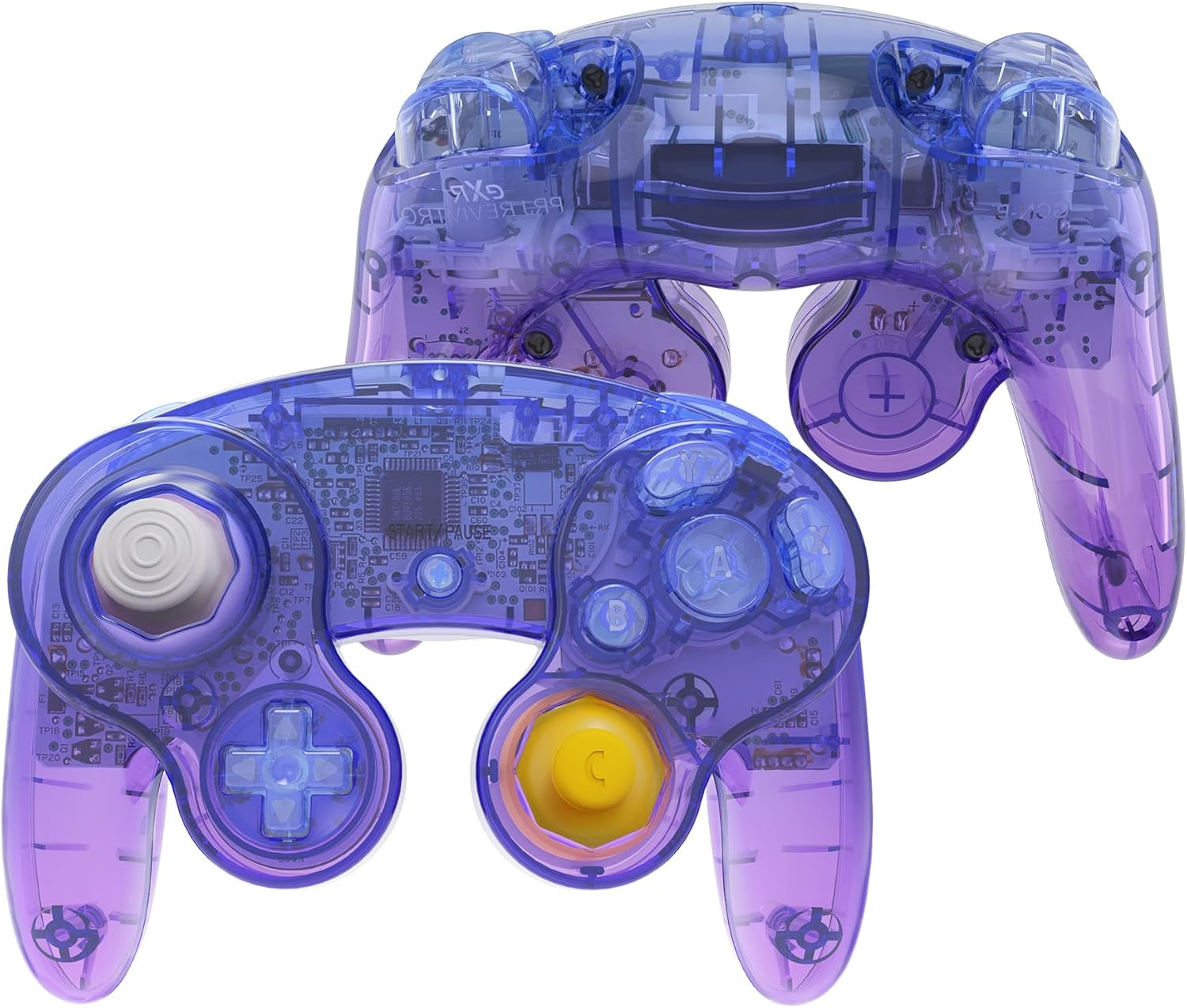 Extremerate Gradient Translucent Bluebell Faceplate Backplate for Nintendo Gamecube Controller, Custom DIY Replacement Housing Shell Cover with Buttons for Nintendo Gamecube Controller - No Controller - Cherry Blossoms Pink image number 5