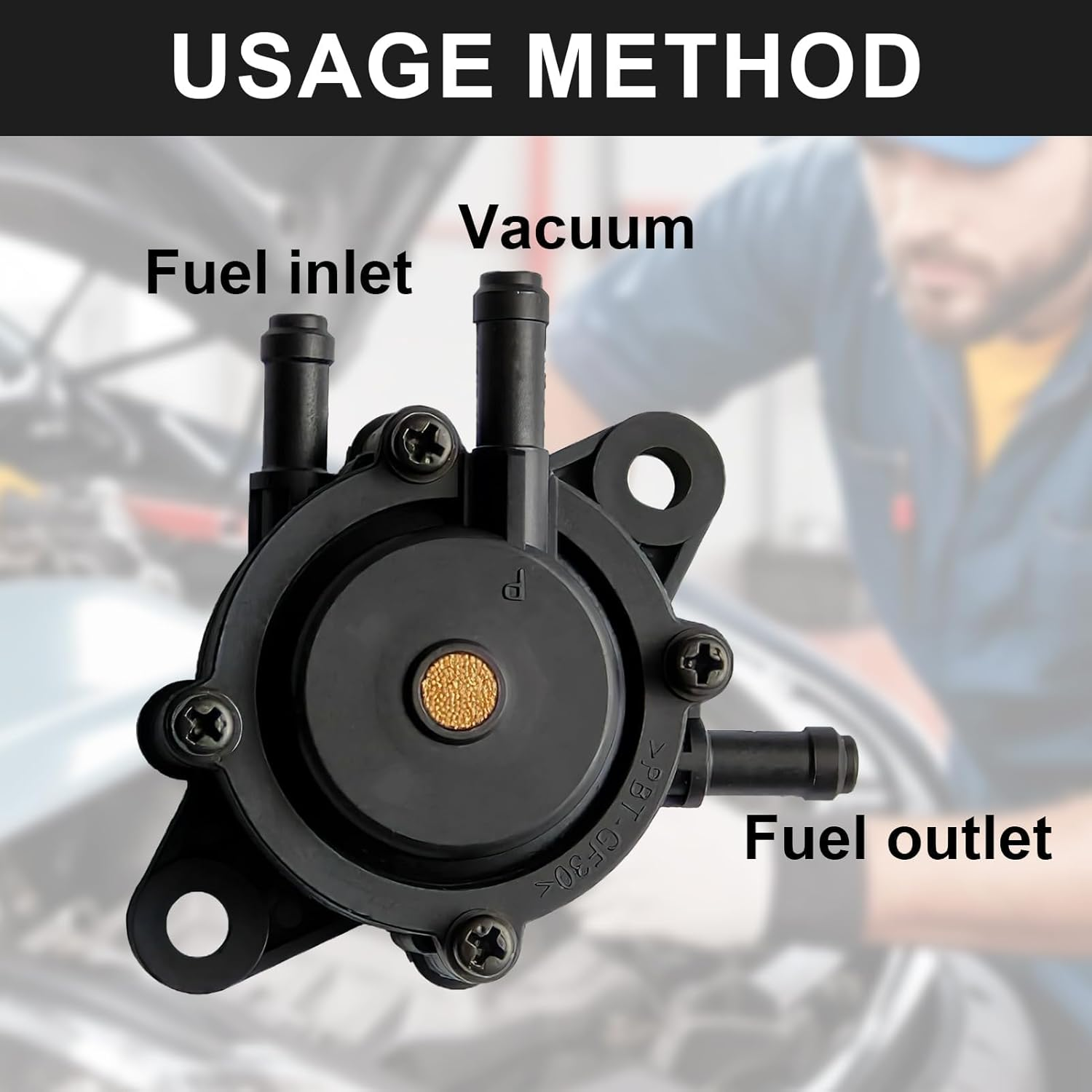 Yenblow Vacuum Fuel Pump Kit, Gas Fuel Filter with Clamps, Fuel Pump Compatible with Kohler 17HP-25 HP Briggs and Stratton John Deere Honda Yamaha Lawn Mower Tractor Small Engine image number 4