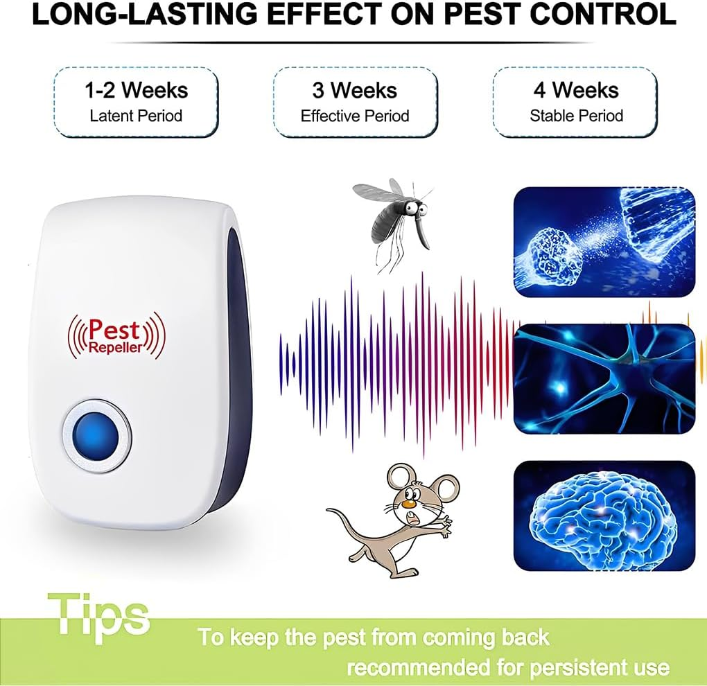 Vivva Ultrasonic Pest Repeller Electronic Plug in Indoor Sonic Repellent Pest Control for Bugs Roaches Insects Mice Spiders Mosquitoes (4) image number 1