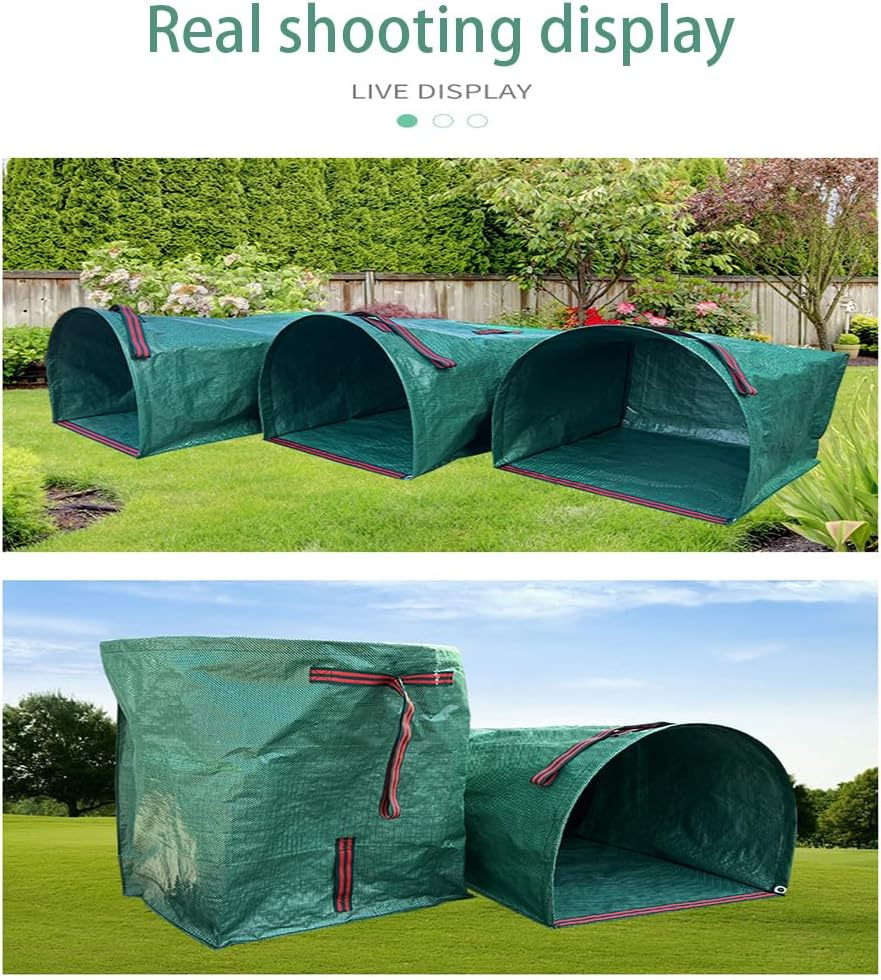 2 Pack Large Yard Dustpan-Type Garden Bag for Collecting Leaves,Green Yard Waste Bags,Reuseable Heavy Duty Lawn and Garden Waste Container,Leaf Bags for Clean up Outdoor Grass Clippings Debris Leaves image number 2