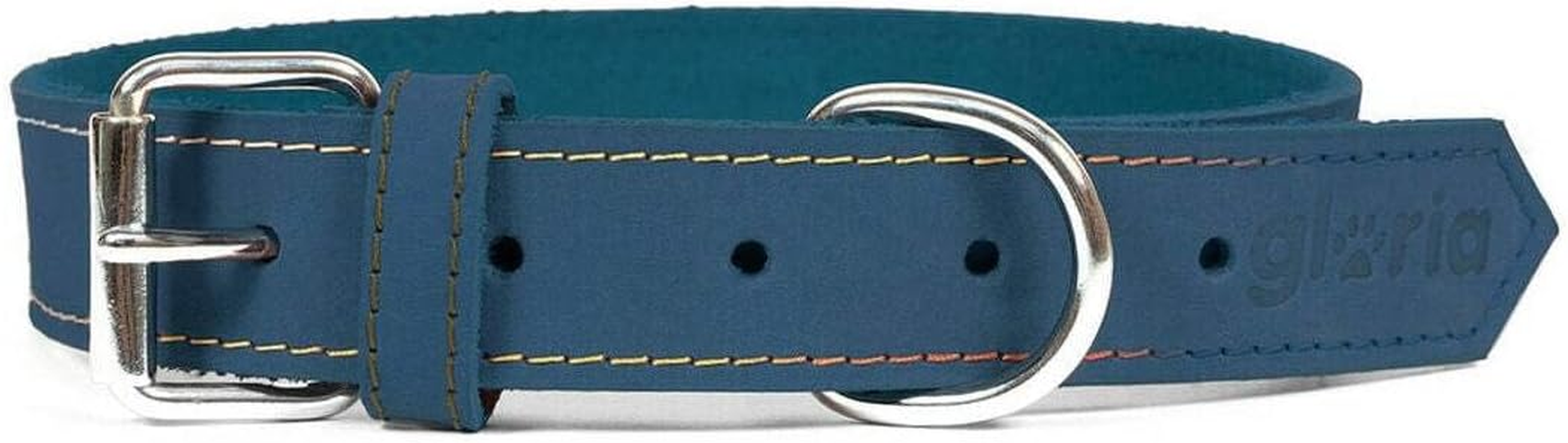 Gloria Nubuck Leather Dog Collar (40Cm) (Blue), Blue, 40Cm image number 5