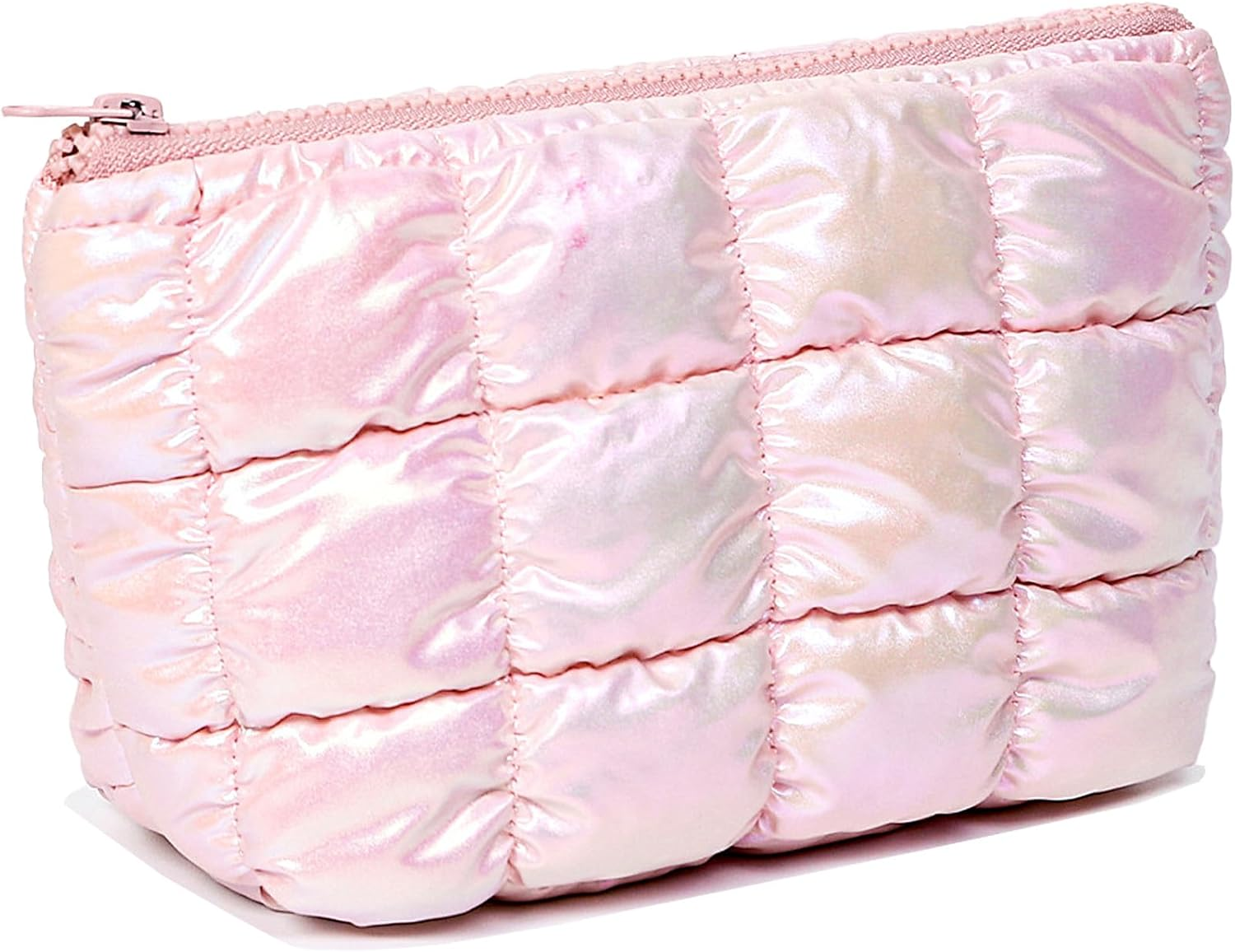 Small Cosmetic Makeup Pouch Bag, Travel Toiletry Bag for Women (Pink) image number 5