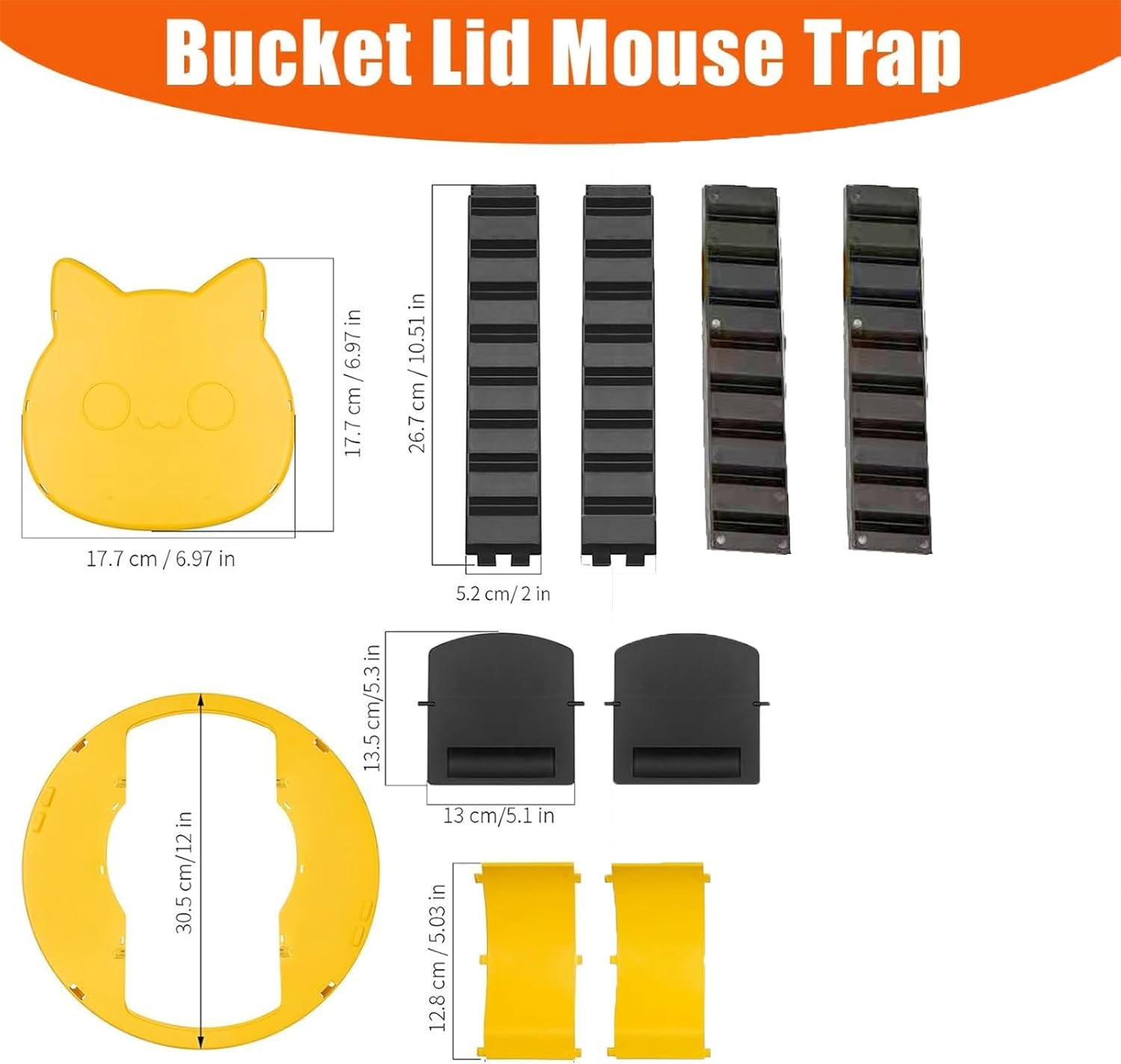 Yeanifeana Mouse Trap Bucket Lid, Dual Trap Door Design, Humane & Effective Rat/Mice/Chipmunk Traps for Indoor/Outdoor Use, Reusable Rodent Control with Quick-Catch Technology image number 5