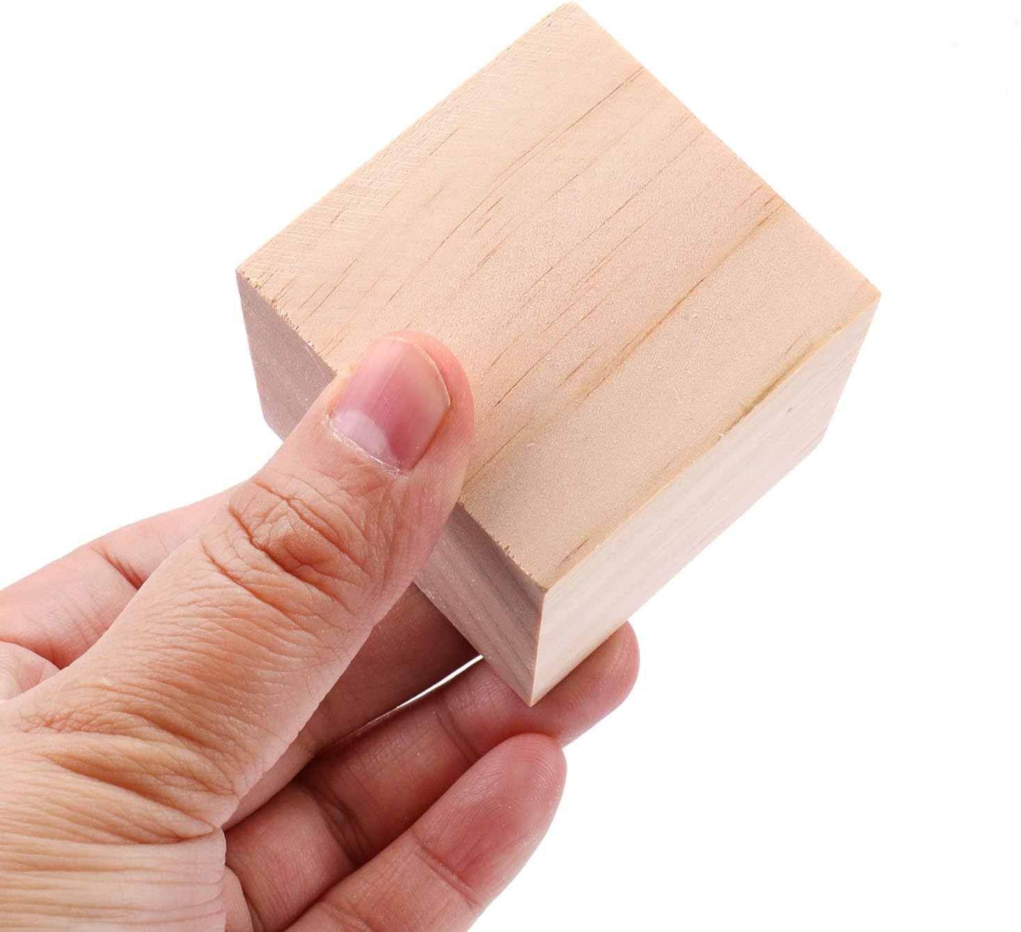 Tosnail 30 Pack 2 Inches Unfinished Wooden Cubes Wooden Blocks - Great for Crafts Making
