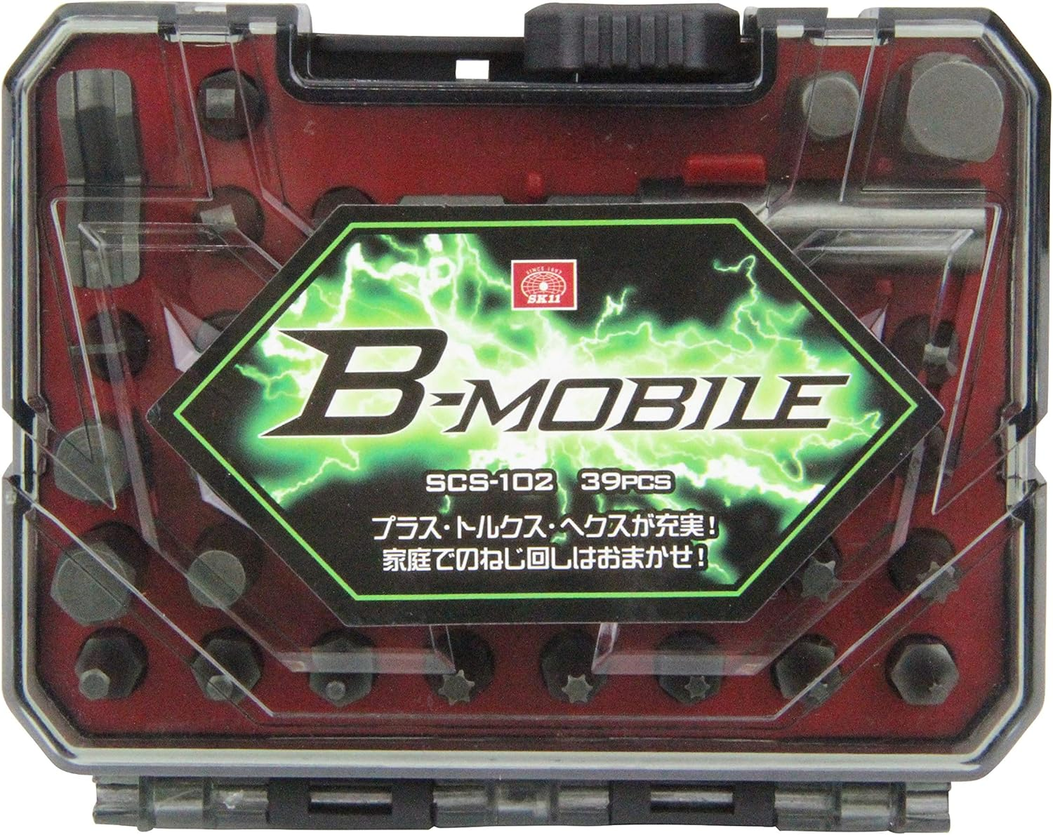 SK11 B-MOBILE Bit & Adapter Set of 39 SCS-102 6.35Mm Hex Shaft image number 4