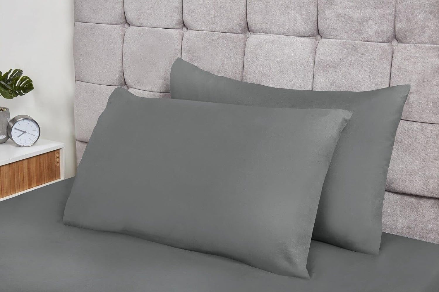 Lex&rsquo;S Linens Extra Large Pillowcases &ndash; Grey Polycotton Bed Pillow Cover Pair 22&Prime; &times; 31&Prime; (55 &times; 78 Cm) &ndash; Soft, Durable & Easy Care image number 5