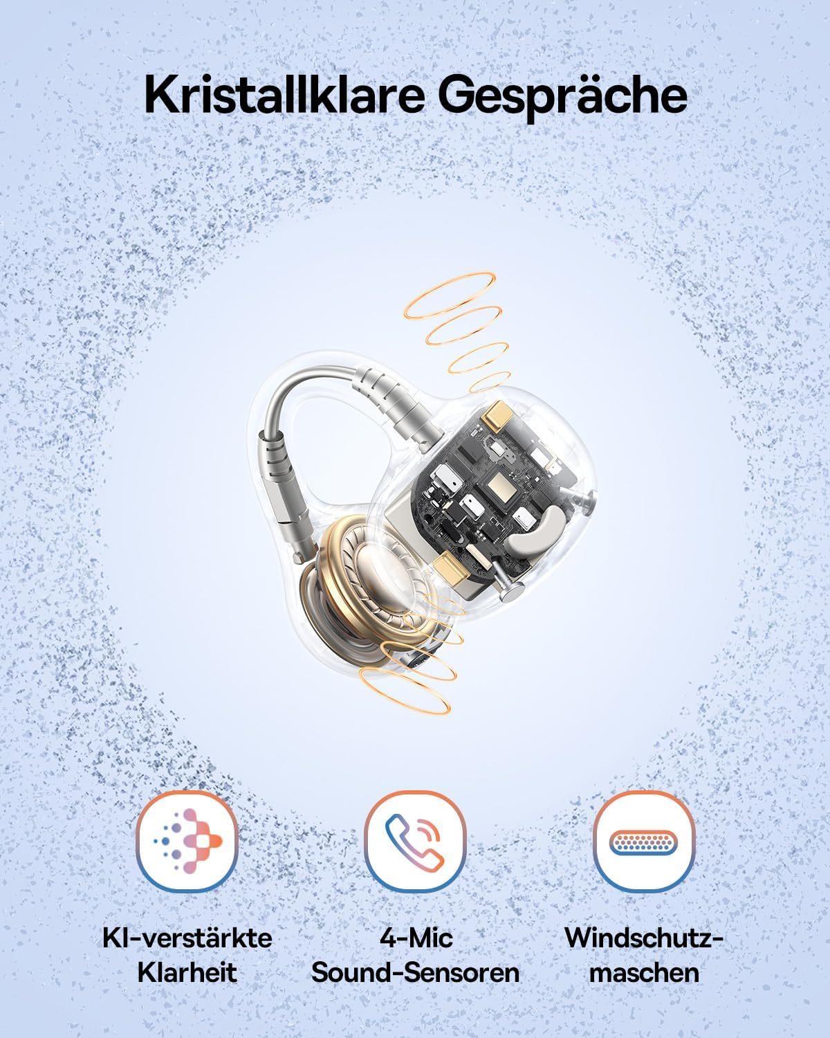 Baseus BC1 Open Ear Headphones, Ear Clip with Impressive Sound, Adaptive Bass Enhancement, Bluetooth 6.0, Noise Cancelling for Calls, IP55, 38H Battery, Lightweight Buds - Pink