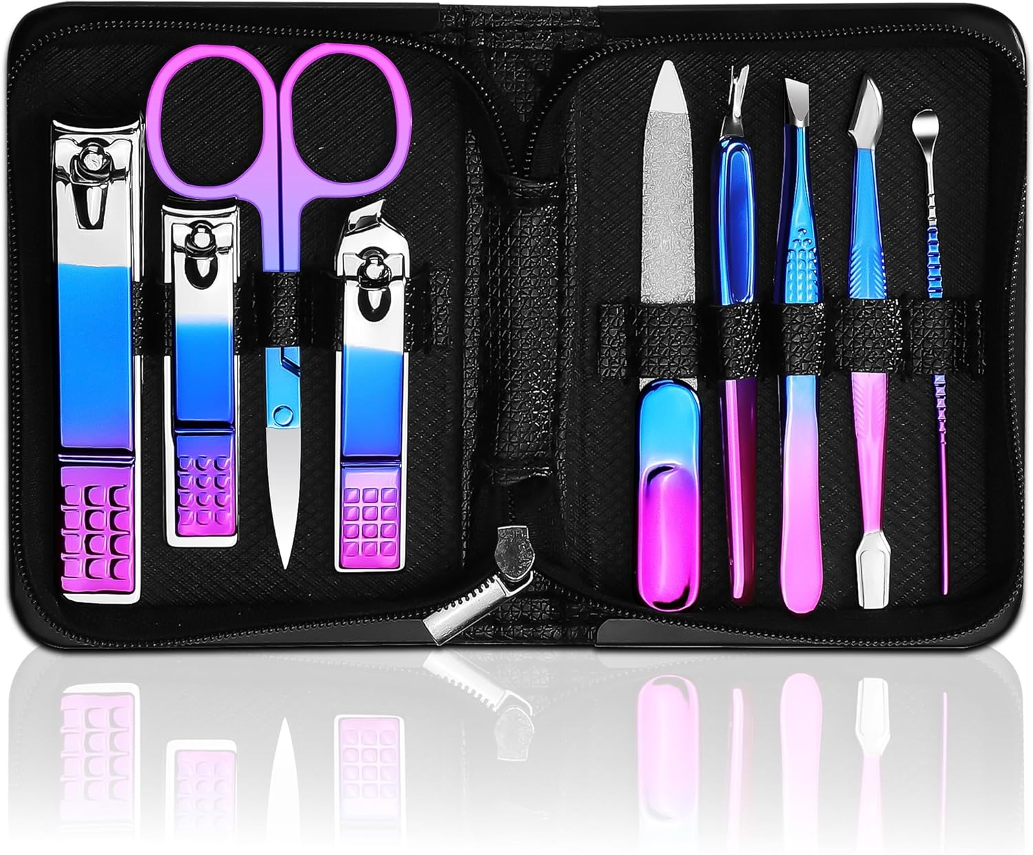 Plys Professional Manicure Set, Nail & Toenail Clippers Kit with Pliers, File and Travel Case for Complete Care (Multicolor) image number 3