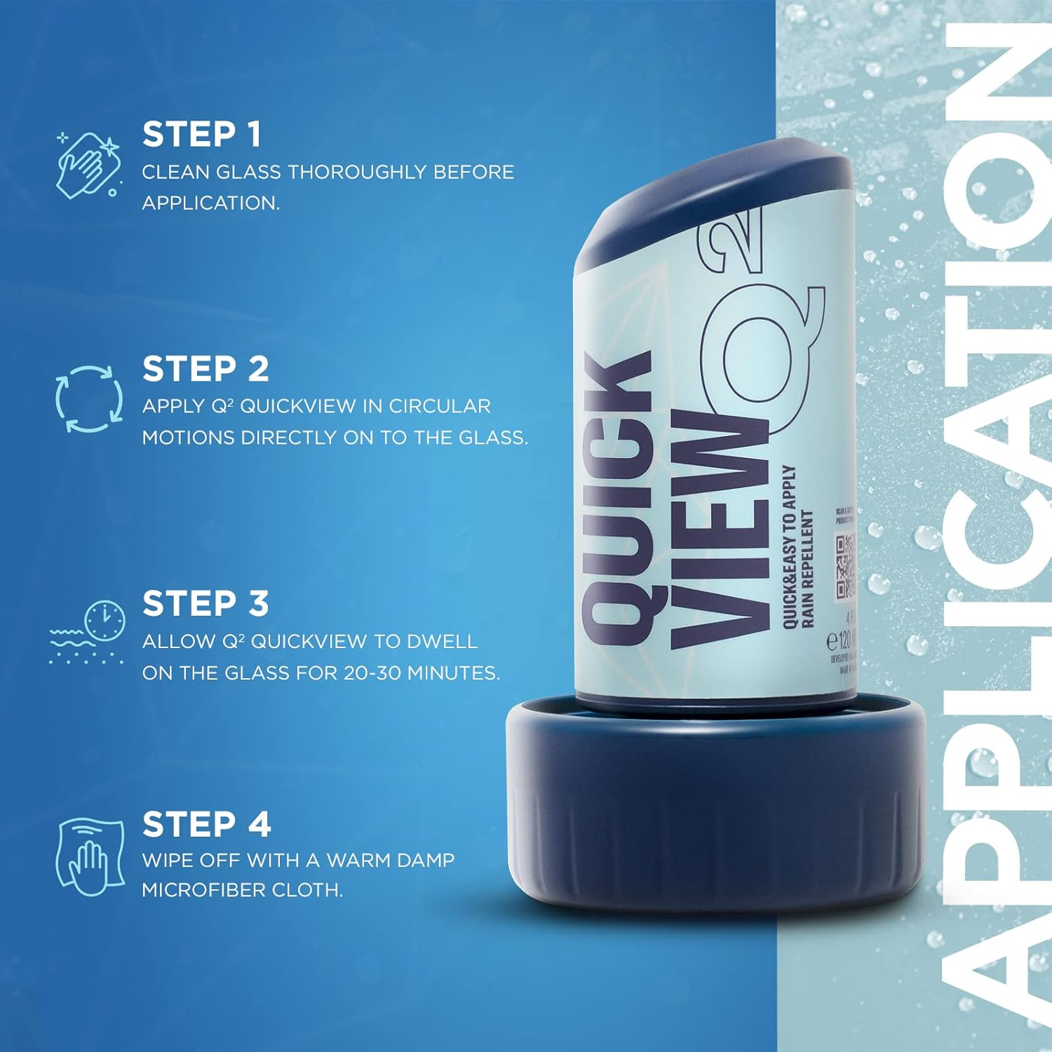 GYEON Quartz Quickview - Easy-To-Use Ceramic Coating for Glass - Extremely Hydrophobic - Professional Grade Ceramic Coating - Applies in Seconds - Perfect Addition to Your Car Detailing Kit image number 2