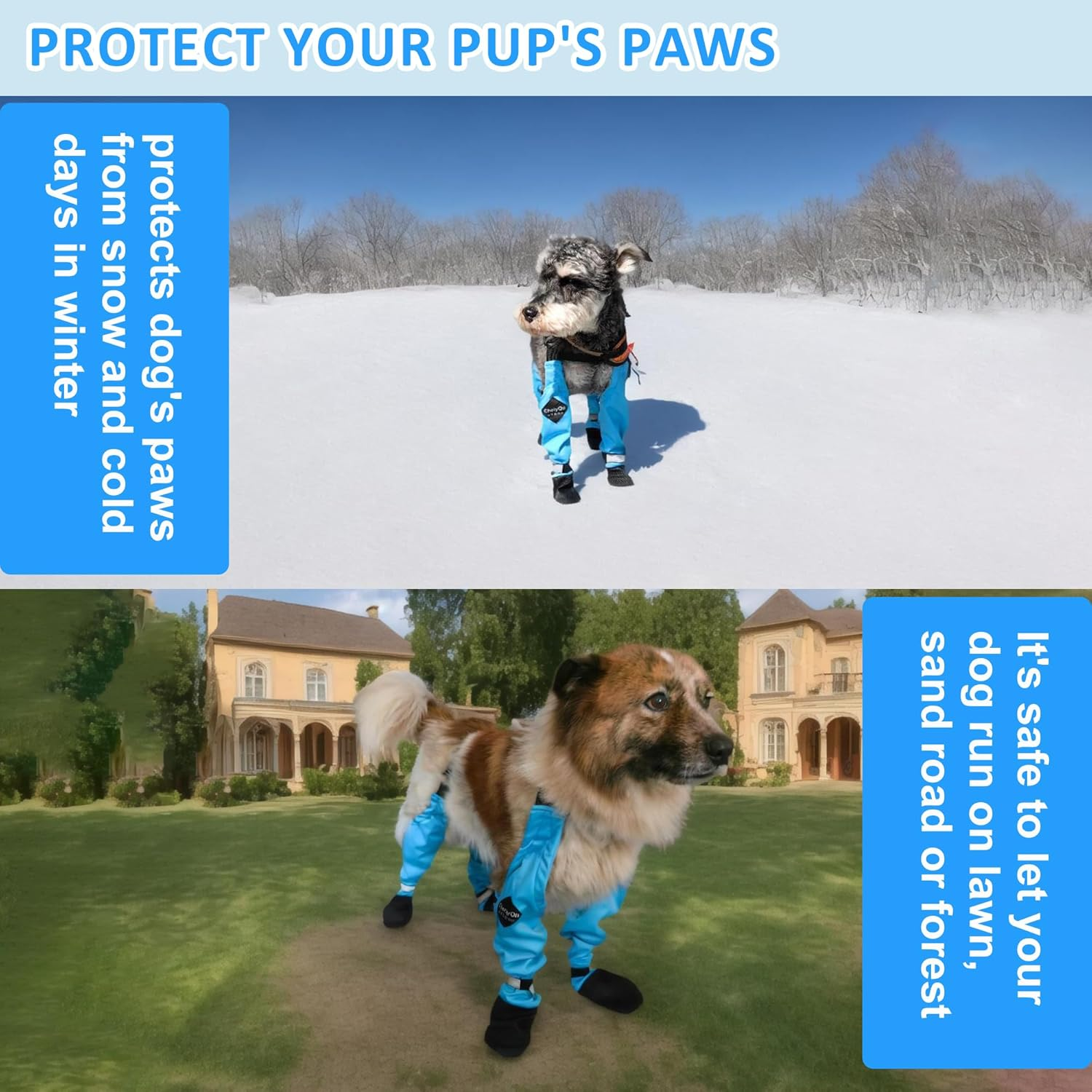 Dog Suspender Booties, 2025 Adjustable Dog Paw Protector with Anti-Slip Suspenders Dog Bootsn for Hot Pavement/Autumn/Winter Walking Hiking, S image number 5