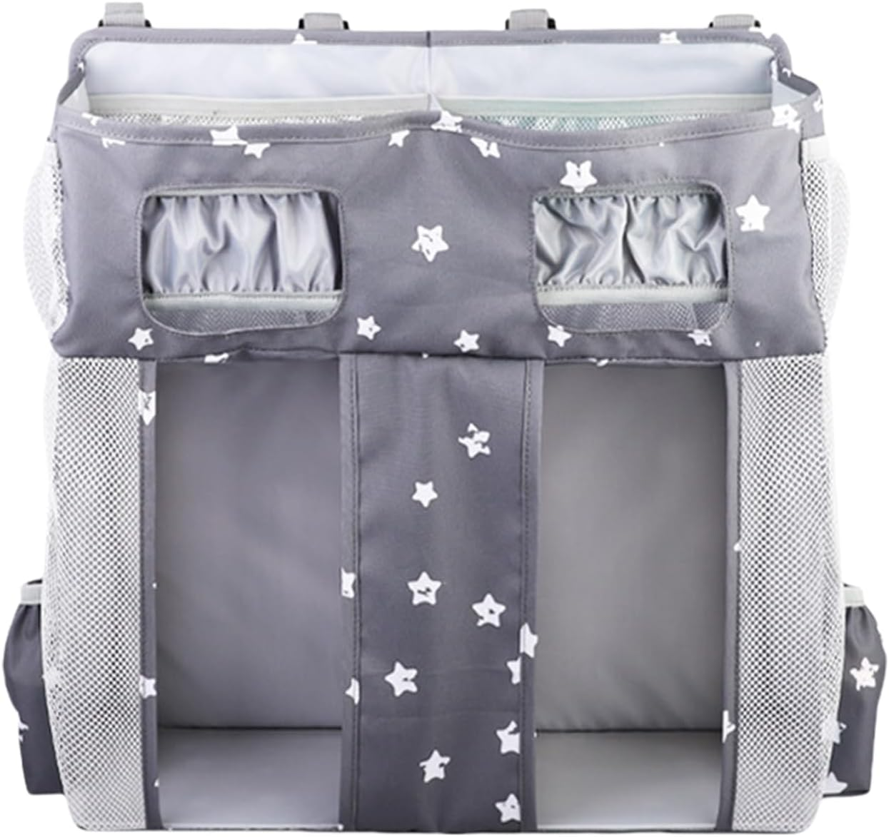Crib Diaper Organizer, Oxford Bedside Storage Bag, 19.6X17.3X6.3 Inch, Large Capacity Nursery Stacker with Hanging Design, Ideal for Diapers, Bottles, Wipes, Bibs, Cribs, Nursery,