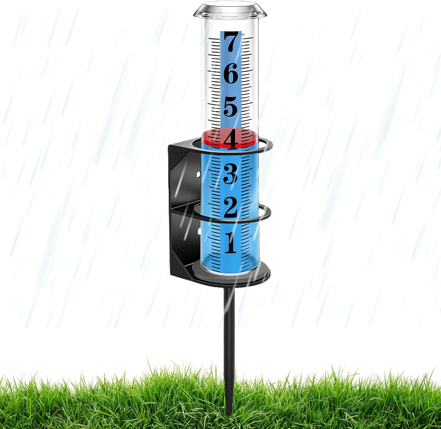 Rain Gauge Outdoor | Accurate Large-Font Tube - Garden Rain Gauge with Stake,For Weather-Enthusiast Gardener Farmer Patio Balcony Greenhouse Terrace Lawn Courtyard image number 4