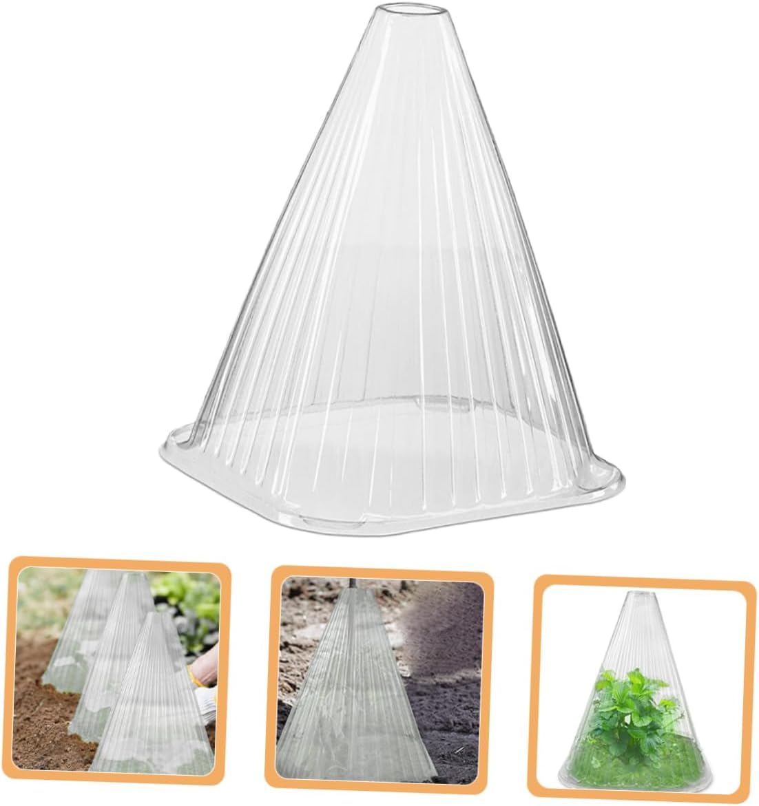 Yardwe 10Pcs Translucent Plant Covers Air Vent Gardening Plant Protectors for Frost Freeze image number 3