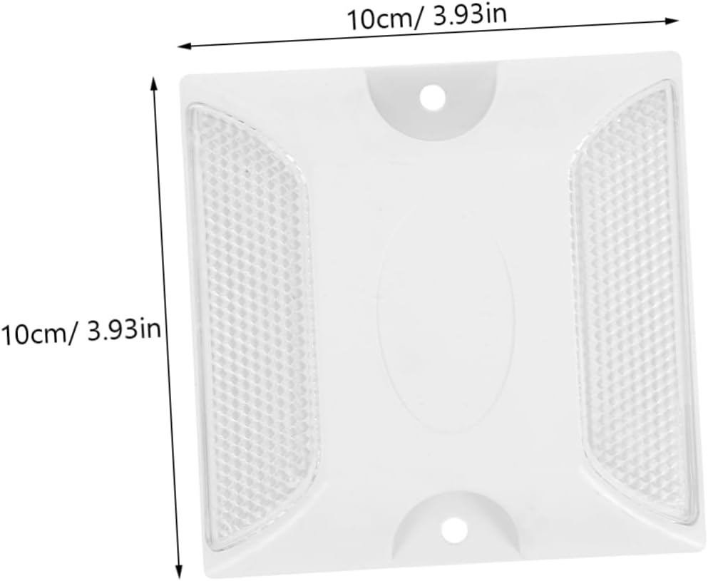 4Pcs Reflective Road Studs Double-Sided White Pavement Markers Plastic Driveway Reflectors High Visibility Emergency Safety Markers for Outdoor Roadside and Highway Use image number 4