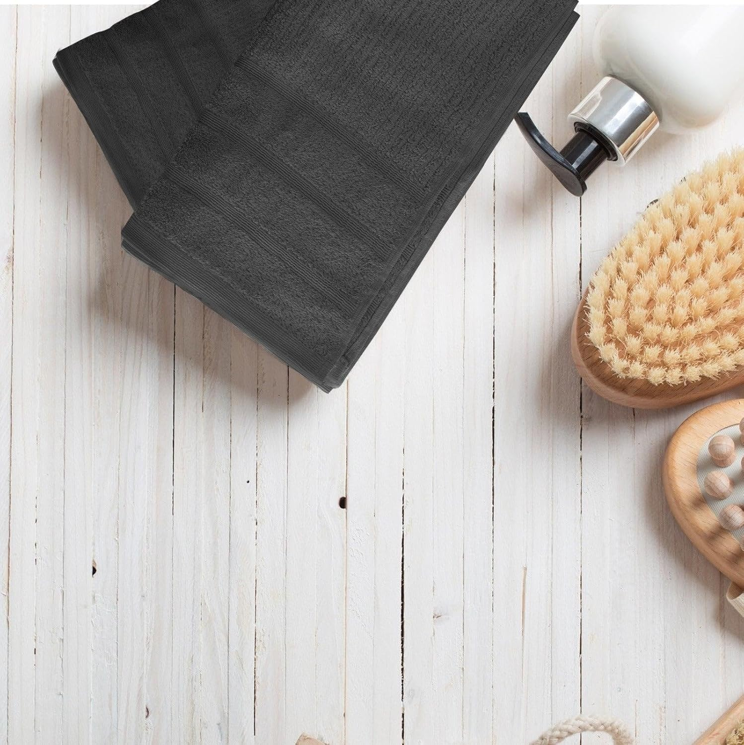 Royal Comfort Luxury Bath Towels Set Egyptian Cotton 600GSM Ultra Soft and Absorbent - 2 X Bath Towels, 2 X Hand Towels, 2 X Face Towels, 1 X Bath Mat, 1 X Hand Glove (Granite, 8 Piece Set) image number 2