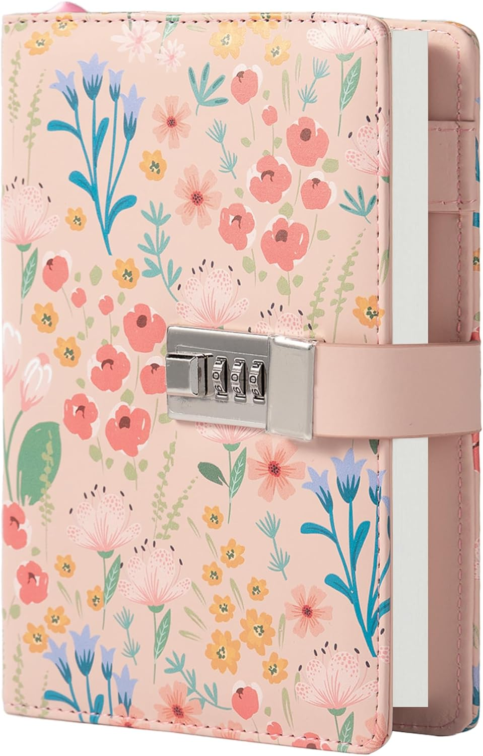 MGGAO Diary with Lock, Locked Journal for Women Girls, Refillable Water-Proof PU Leather Journal with 224 Lined Paper, B6 Secret Personal Daily Journal, Stylish Silver Locking Diary