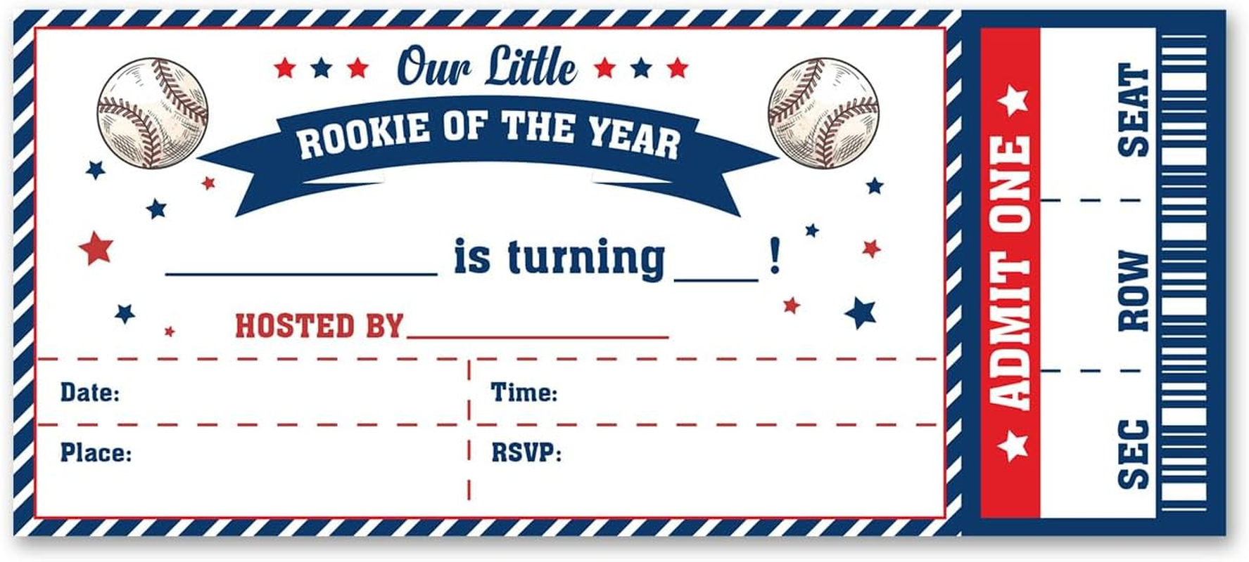 VAHATAN Carnival Birthday Party Invitations 20 Pack Come One Come All Circus Carnival Ticket Invitations with Envelopes Invites Cards for Birthday Party - 11 image number 4