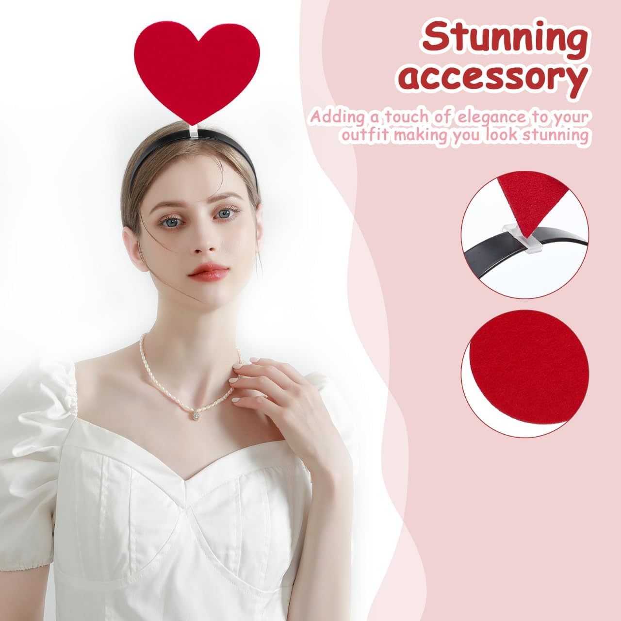 TOYANDONA 2-Piece Funny Headband Set: Hair Band, Heart-Shaped Hoops, Creative Halloween Headband, Carnival Headband Decoration for Festivals, Birthdays, Valentine'S Day Accessories