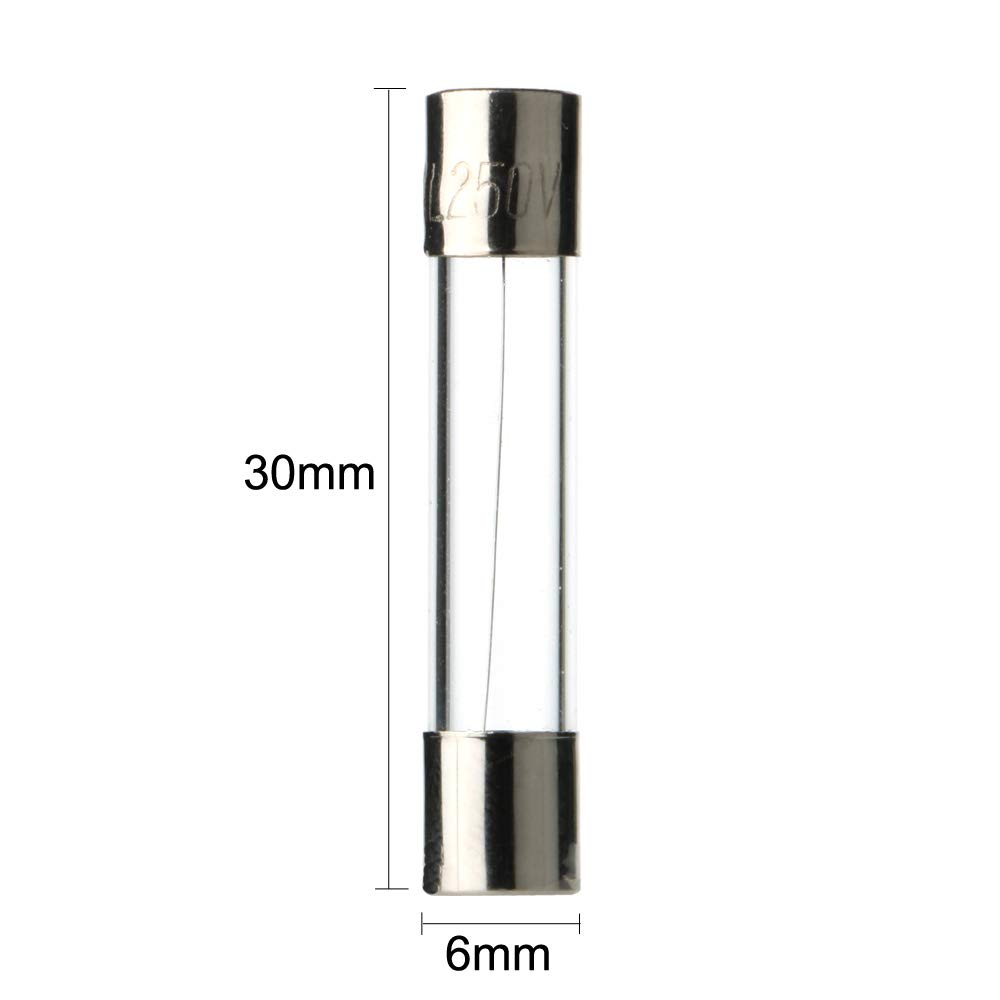 Gebildet 126 Pieces 6 X 30 Mm Glass Fuse, Fast-Blow Glass Fuse Glass Tube Assorted Kit (250 V Amp 1A 2A 3A 5A 6A 10A 15A 20A 25A) image number 1