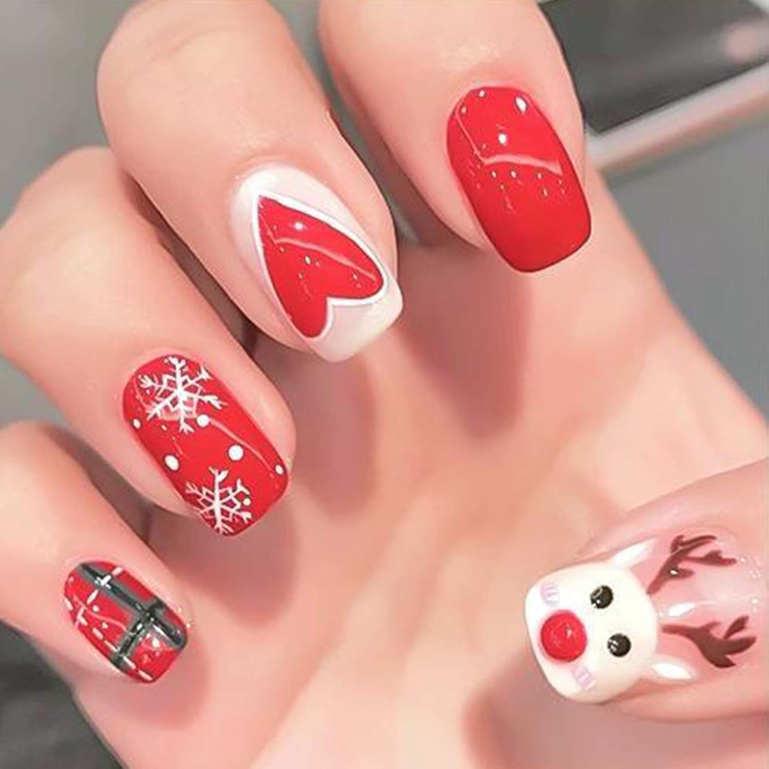 Kowaku 1 Sheet Christmas Snowflakes Snowman X-Mas Nail Stickers - Style 1 image number 3