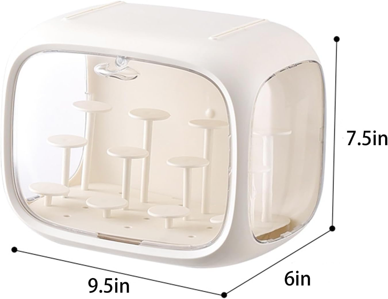 Display Case for Figures Adjustable Display Stand Clear Acrylic Display Box with Door Dust and Moisture Proof Suitable for  Collectibles Action Figures Pop Mart Cream (No Light) image number 1