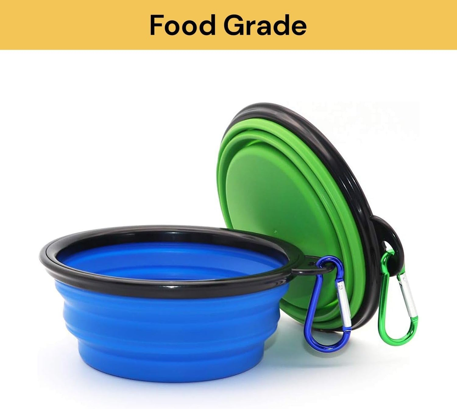 Portable Silicone Pet Bowl, Foldable Expandable Water Feeding Travel Bowl Cup Dish for Pet Dog Cat Food Water Feeder for Travel Camping or Out Door Portable Cup Dish (Black) image number 2