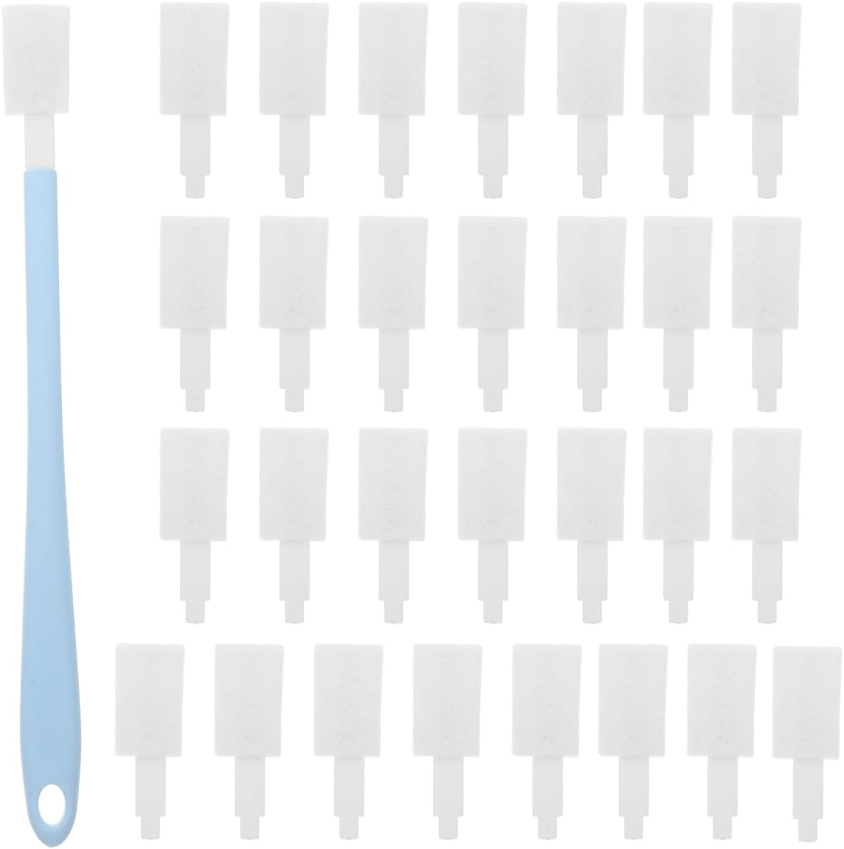 Baluue 31Pcs Disposable Long Handled Cleaning Brushes for Crevices Gaps and Corners for Toilet Keyboard Window Groove and Home Use Efficient Stain Removal Absorbent Material