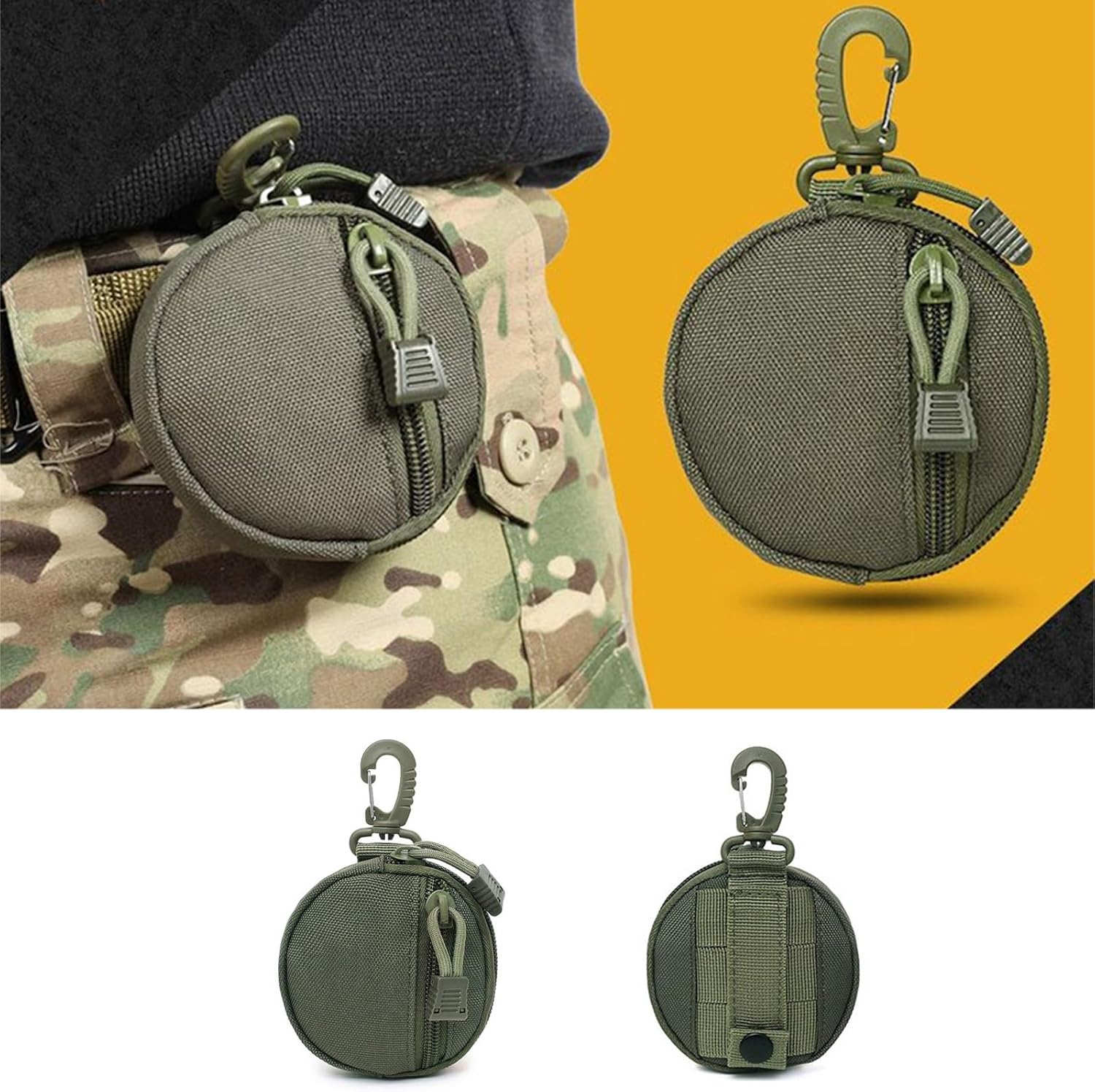 Small Keychain Coin Purse Keychain Small round Coin Holder Headset Pack Gear Accessories, A image number 1