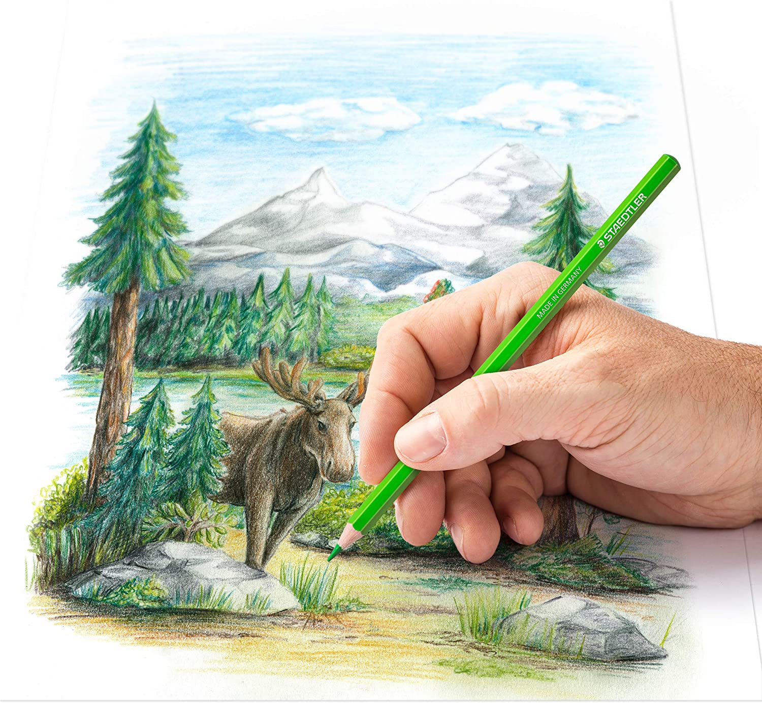 STAEDTLER Coloured Pencil Tin 72 Pack, Assorted Colours, 146C M72, Hexagonal Shape, Soft Lead, Highly Pigmented Colours That Are Easy to Blend, Wood from Pefc-Certified, Sustainably Managed Forests image number 2