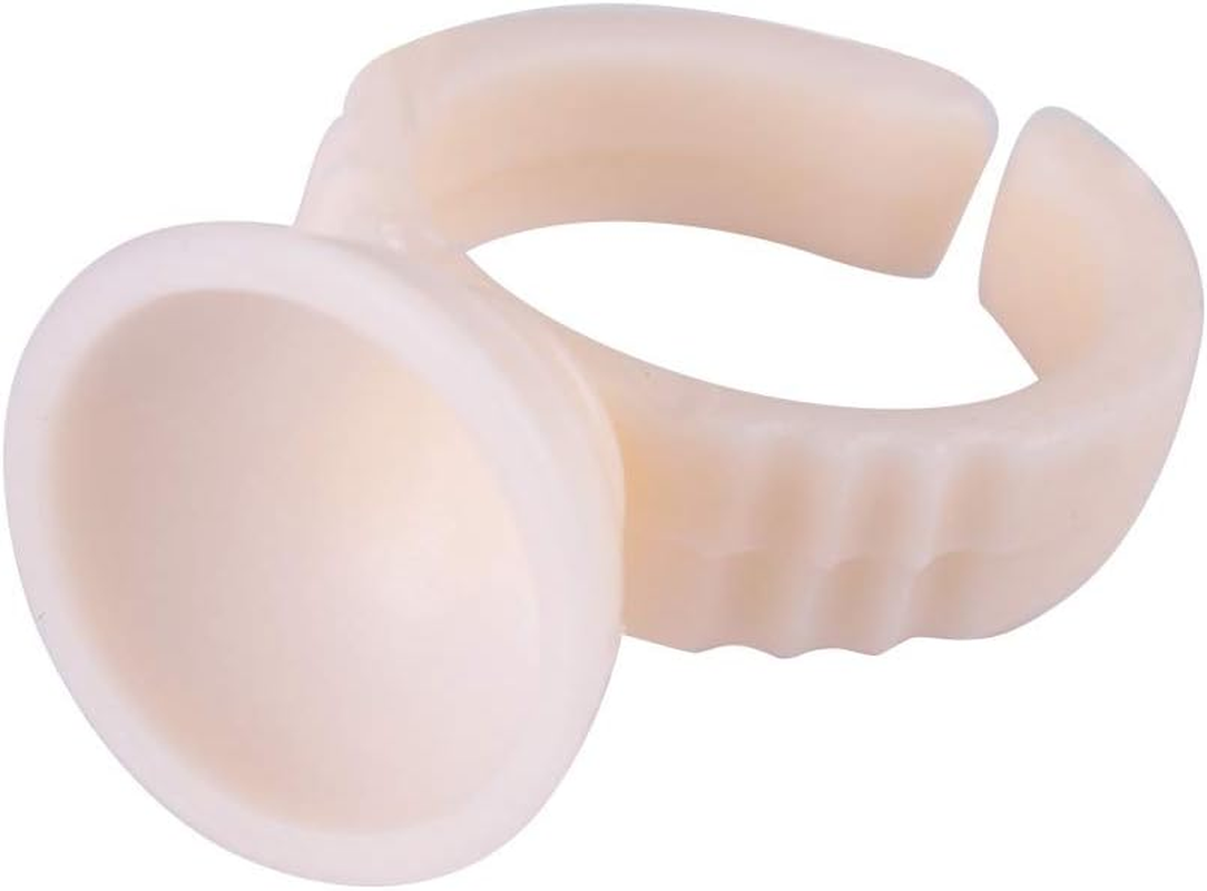 Generic 100Pcs Superior-Quality Ring Cups Disposable Durable Professional Tool for Paint or Eyelash Glue, Plastic Semi Permanent Ink Ring Cup for Pigment Holder for Artists (Silicone image number 5