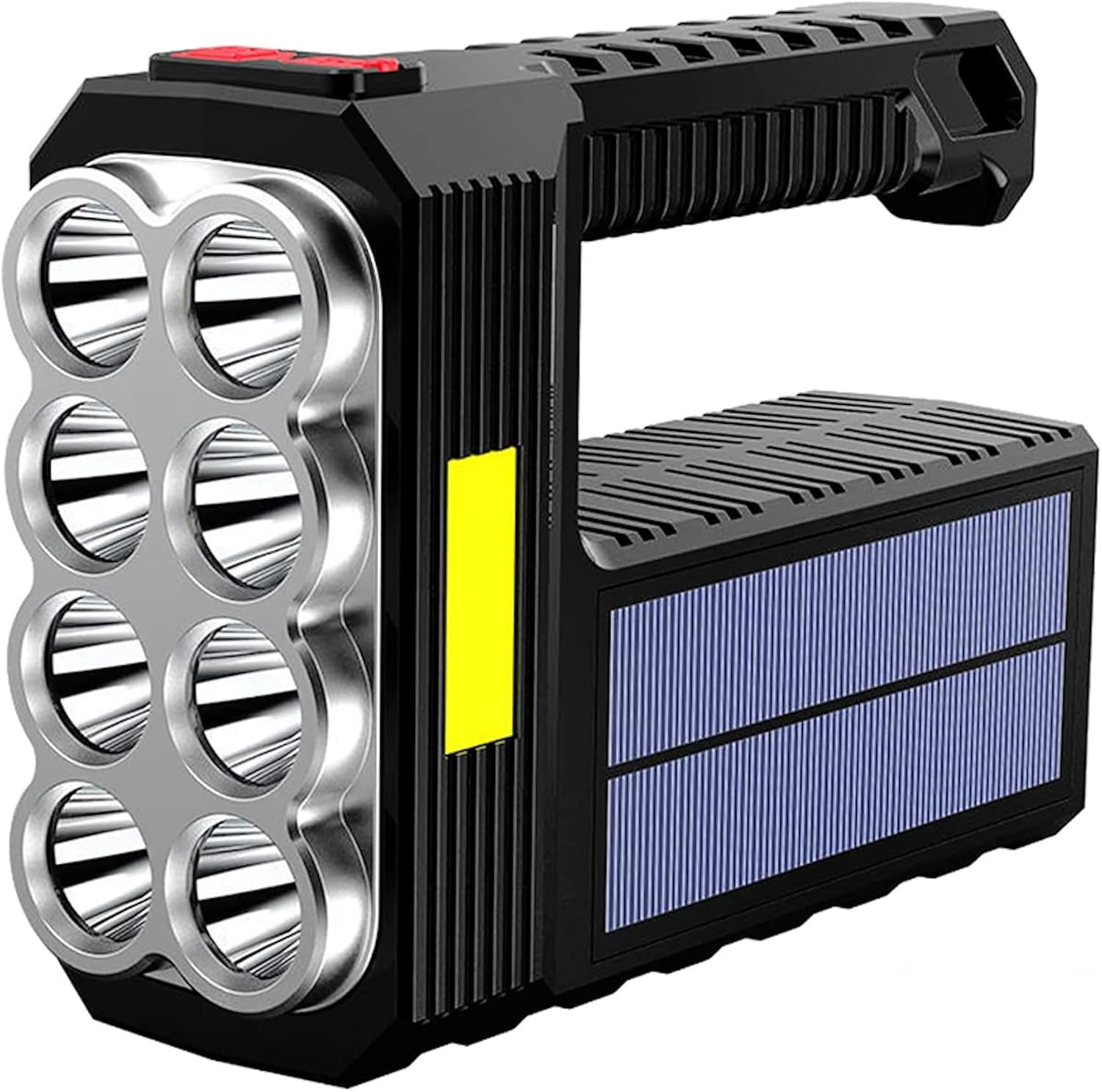 Mega Power 8 LED Solar Handheld Torch - Super Bright Rechargeable Portable Flashlight - Powerful Work Equipment - Bright Light for Camping Home Work Use Emergency Lamp - Indoor or Outdoor Spotlight image number 5