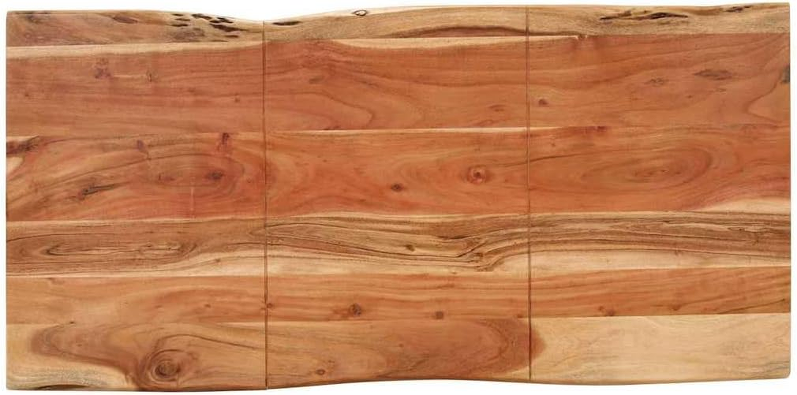 'Vidaxl Solid Acacia Wood Dining Table with Steel Legs - Rectangular Dining Room Table in Beautiful Brown and Silver Tone - Industrial Style image number 5