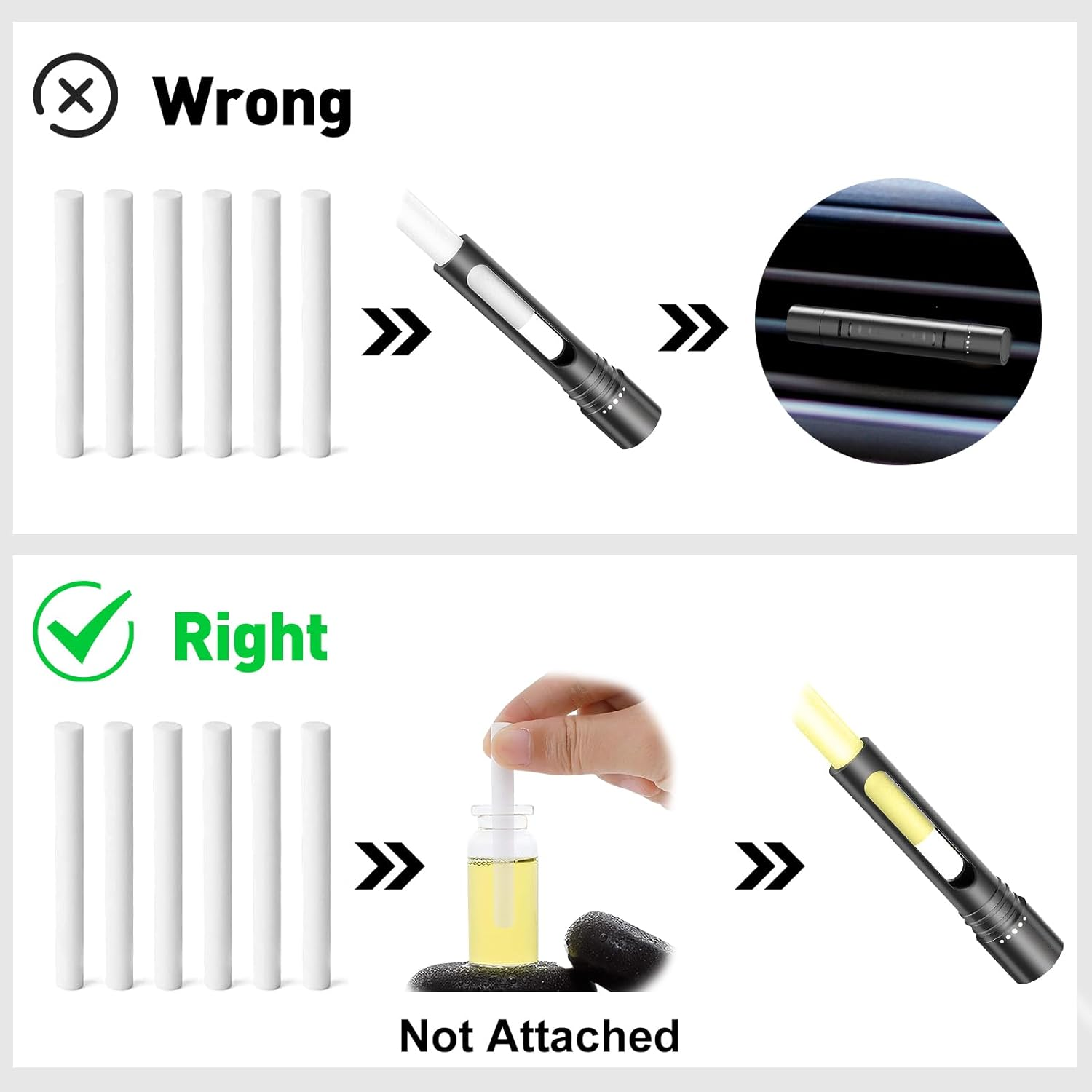 2 Packs Custom Car Vent Clip Cylindrical Essential Oil Car Diffuser Vent Clip with 12 Refill Sticks for Car,Office，Kitchen，Bathroom, Pet Houses image number 3