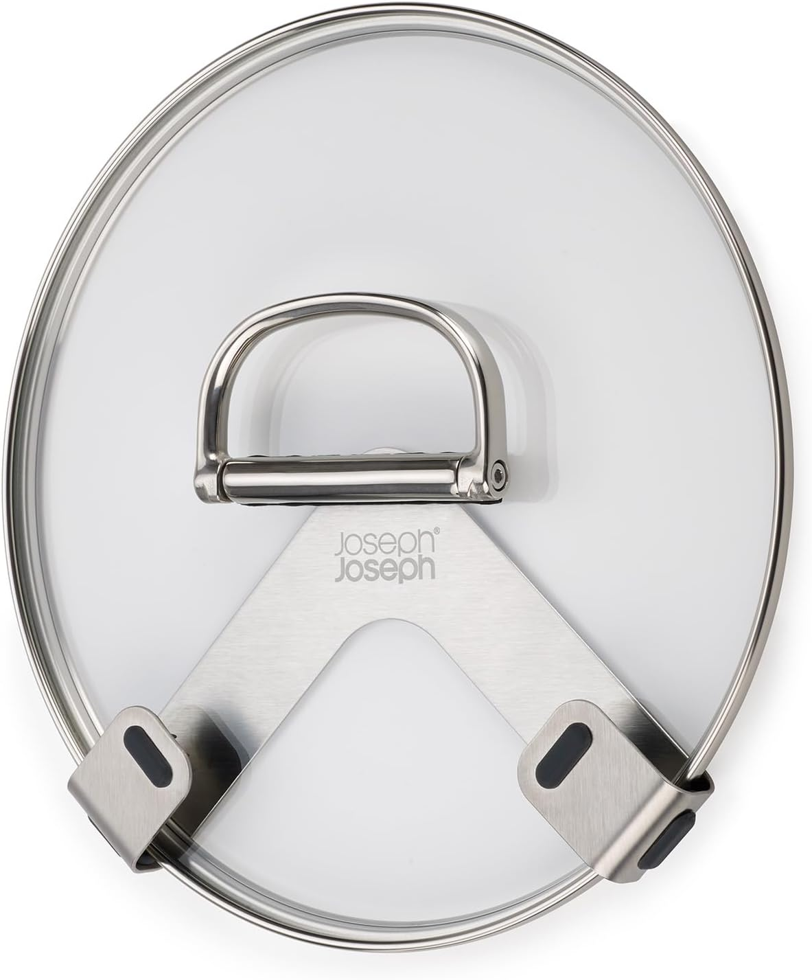 Joseph Joseph Space Set of 2 Pot and Pan Lid Holders Self Adhesive Wall Mount Storage Organiser, Suitable for Lids up to 28 Cm, 3M VHB Tape and Screws Included, Stainless Steel image number 2