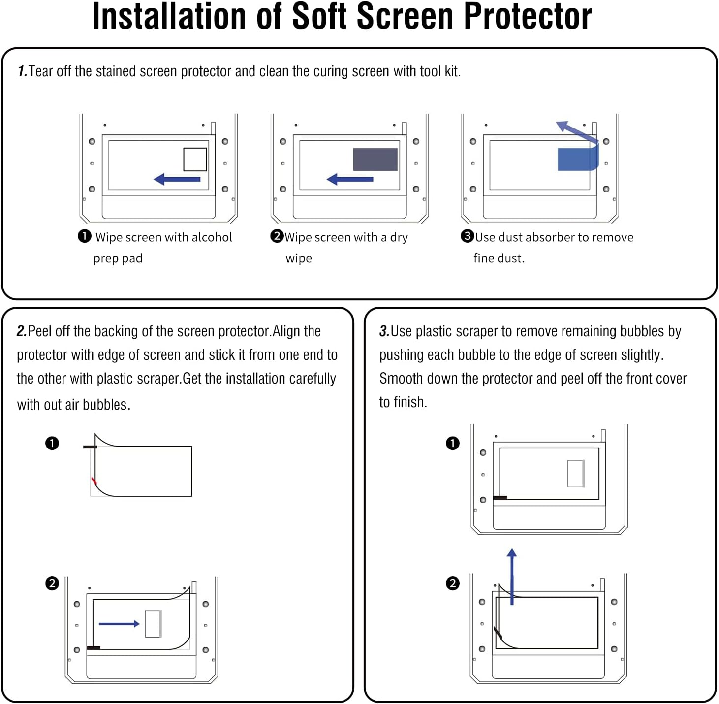 Upgraded 6PCS 3D LCD Printer Screen Protector Only for Anycubi M5S,M5S Pro,Size:10.1Inch,Not for M5,Screen Protective Film for Anycubic Photon M5S,M5S Pro Resin 3D Printer. image number 1