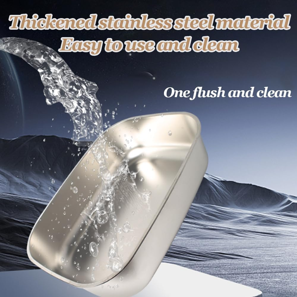 Stainless Steel Removable Cat Litter Box with Lid, Closed Metal Cat Litter Box with High-Sided Shell and Cat Litter Scoop, Leak-Proof, Suitable for Large Cats (Gray) image number 2