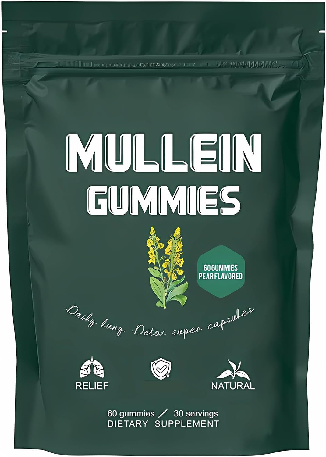 Mullein Gummies, Mullein Leaf Herb Extract for Lungs Health, Mullein Gummies for Men and Women image number 4