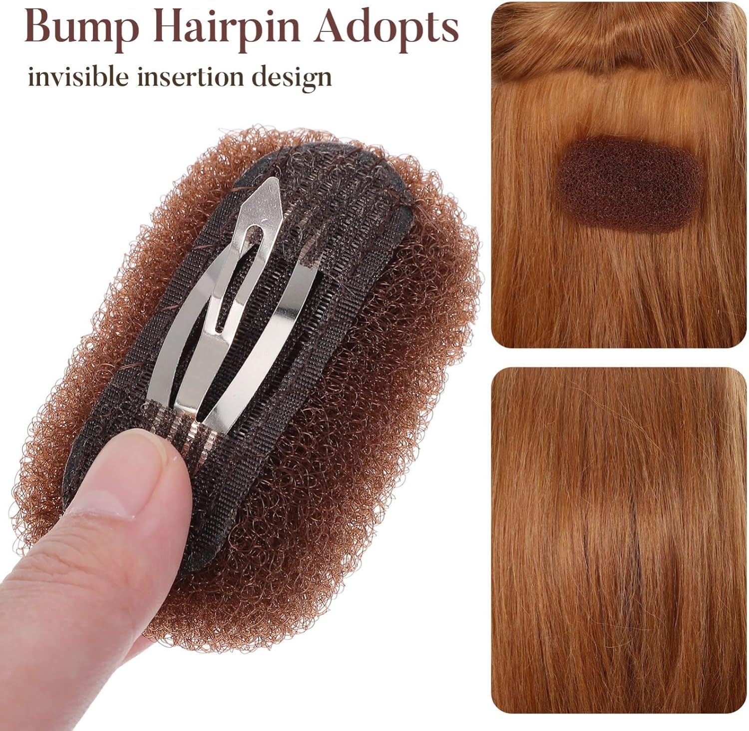 VICASKY 3Pcs Bun Bun Updo Accessories Hair Cushion Aid Blonde Lay down Hair Clip Invisible Fluffy Pad Grey Hairstyle Clip Set Elegant and Charming Hair Volume Pad image number 4